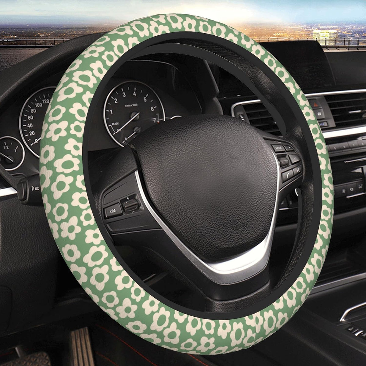 Western Steering Wheel Cover Cute Universal 15 Inch Car Accessories Protector for Women Fit Auto SUV Sedan Vans Trucks