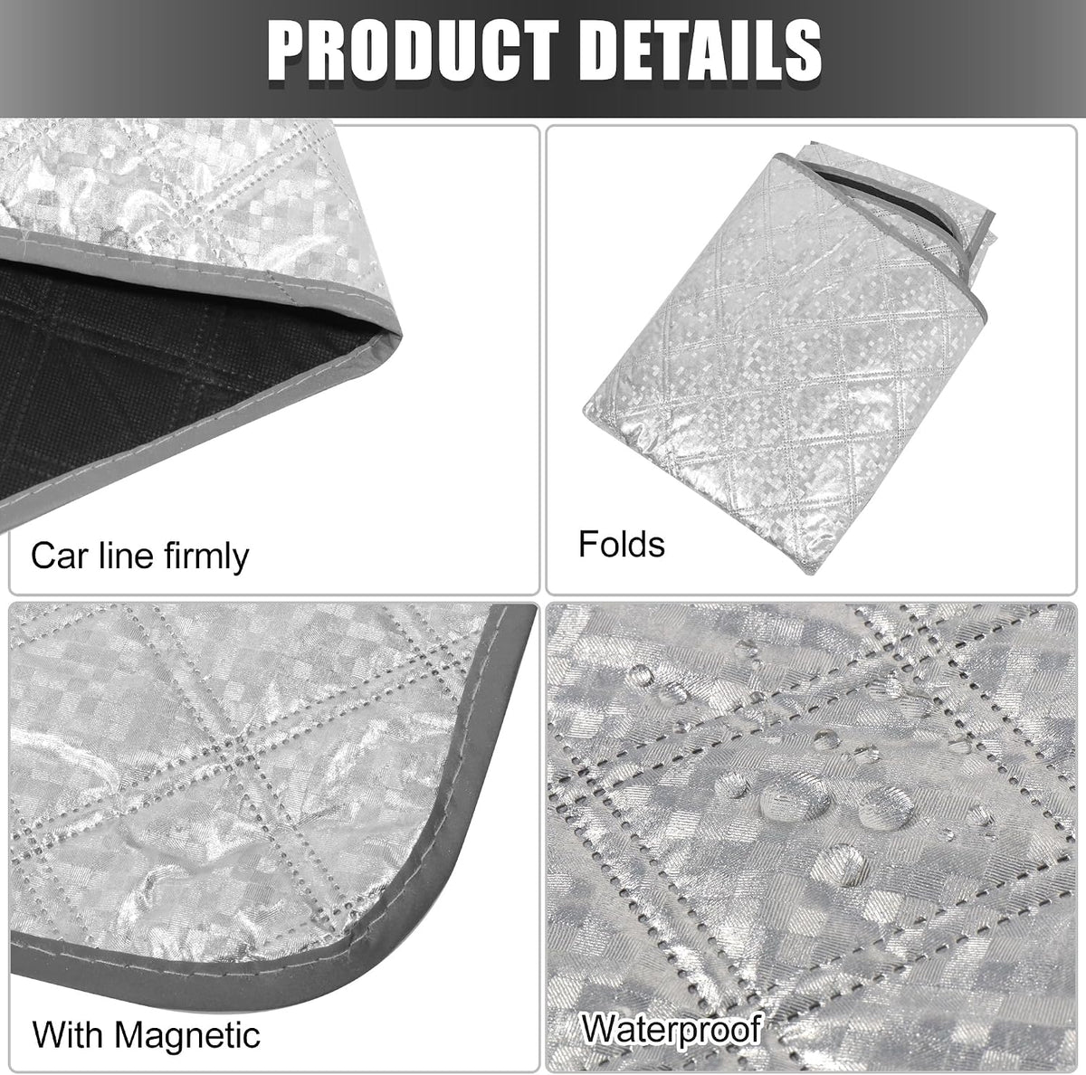 X AUTOHAUX Rear Windshield Cover for Ice and Snow Magnetic Car Window Black