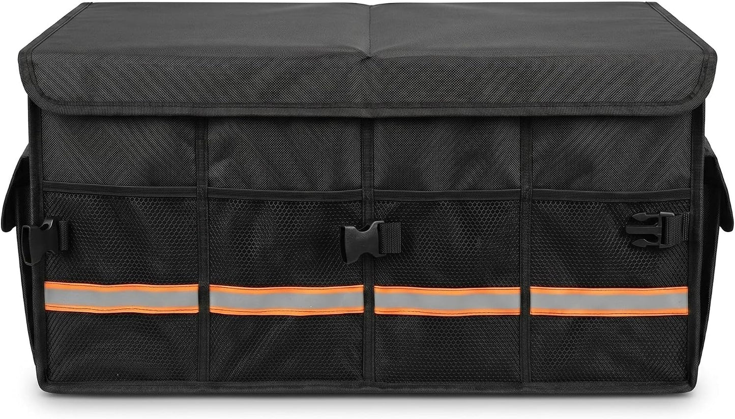 Premium Car Trunk Organizer, Heavy Duty Foldable SUV Storage Box with Non-Slip Bottom, Waterproof Oxford Cloth, Large Capacity Sturdy Cargo Organizer for Car, Truck