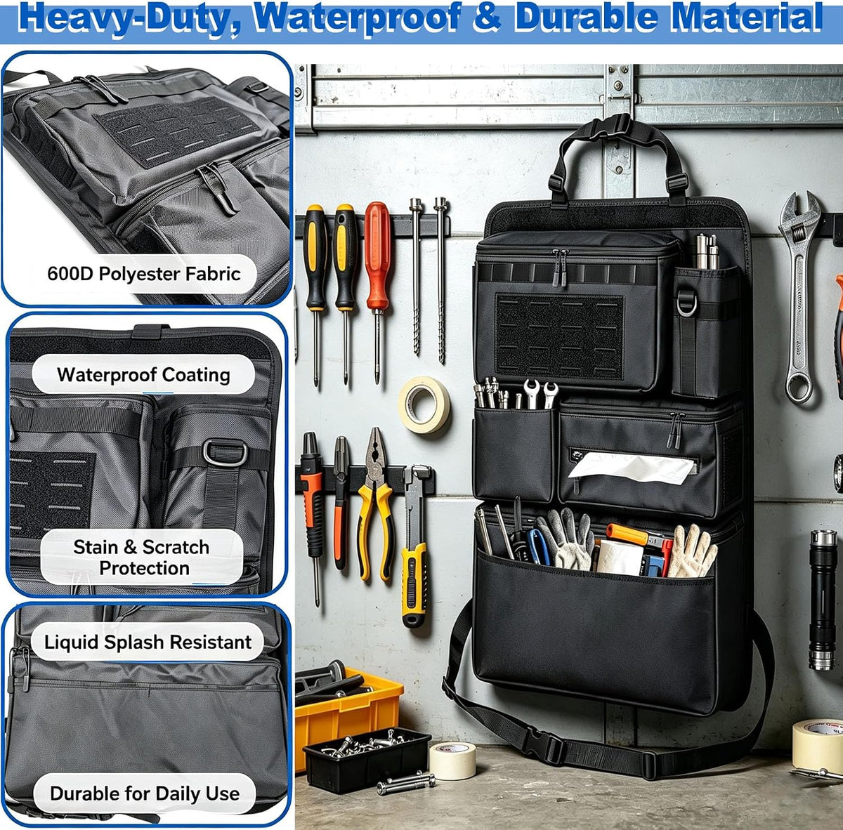 2-in-1 Car Organizer Kit – Seat Back + Visor MOLLE Pouches