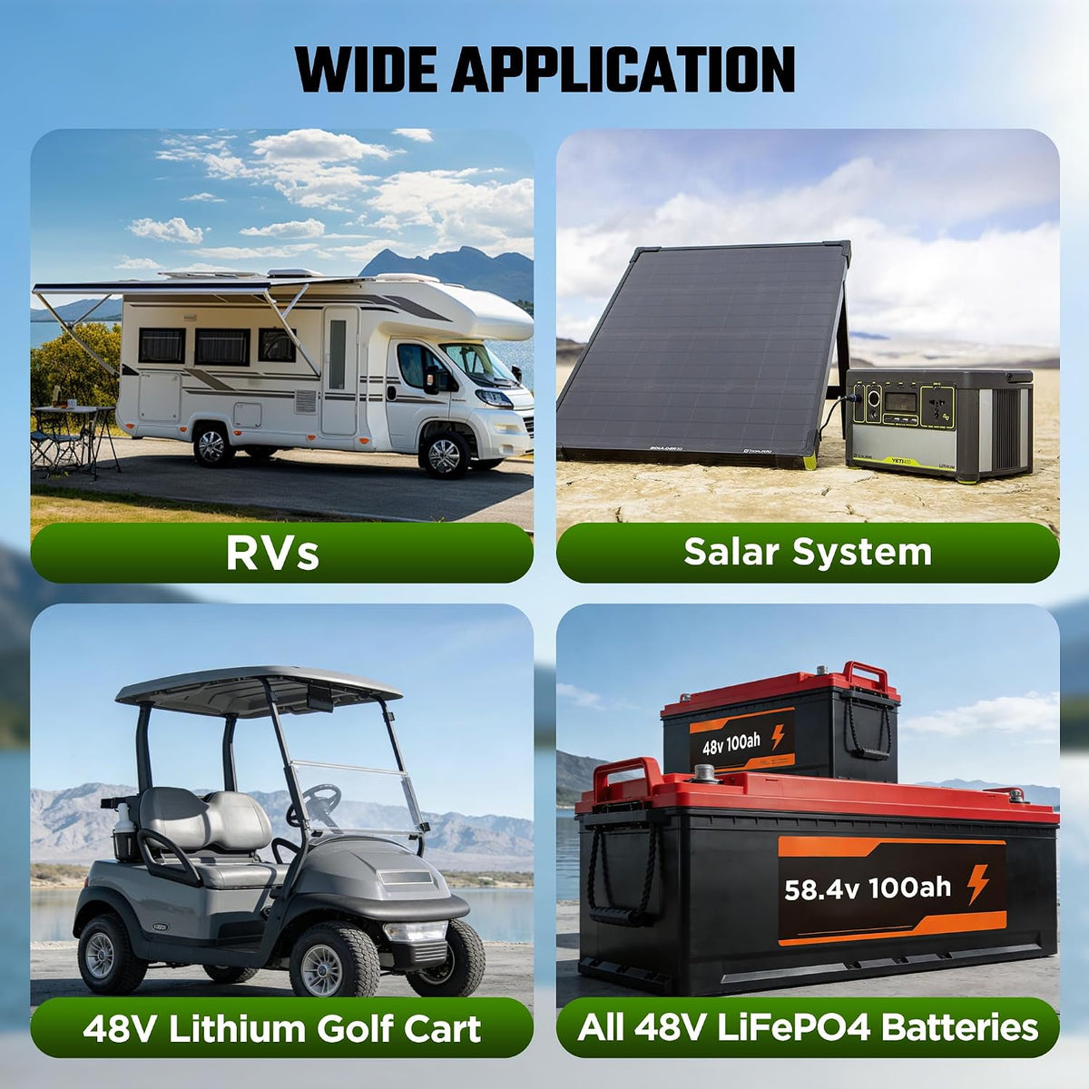 48 Volt LiFePO4 Battery Charger 18A 58.4V Lithium Battery Charger, IP67 Waterproof, 0V Wake Up, Smart 18 AMP LiFePO4 Charger for 58.4V(51.2V) LiFePO4 Batteries for Club Car/Solar/RVs/Golf Cart