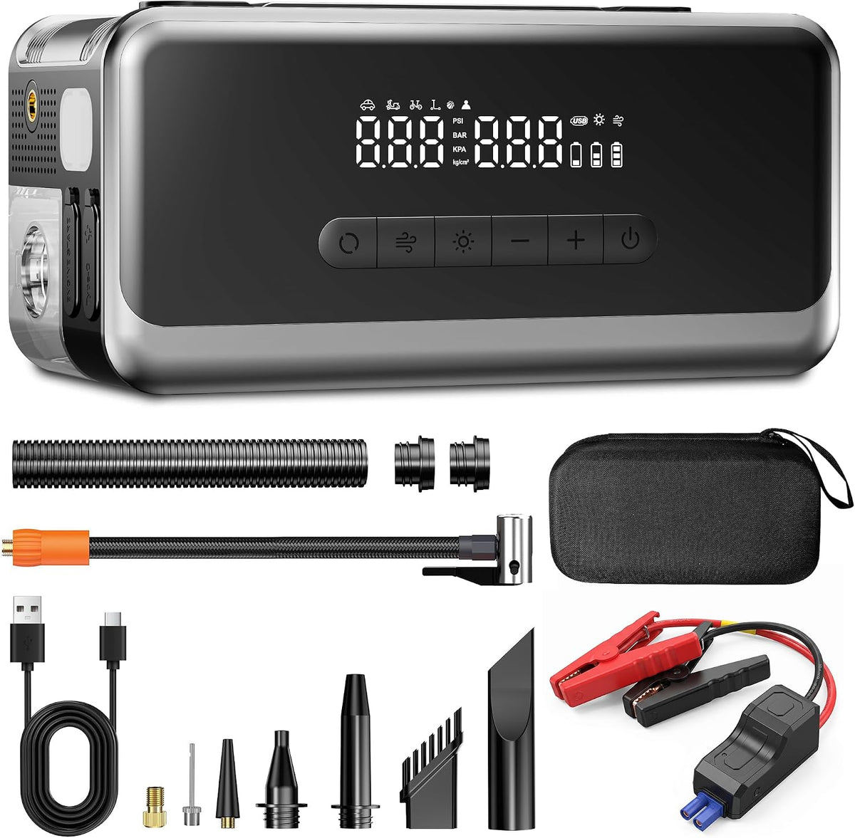 Jump Starter with Air Compressor, Car Battery Jumper Starter Portable 4000A