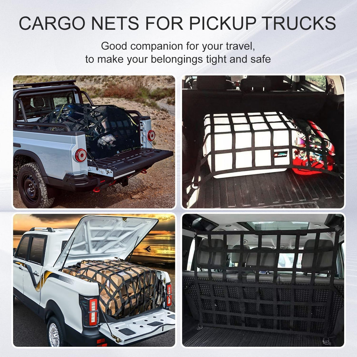 Cargo Net for Pickup Truck Bed, Heavy Duty 1100LBS Capacity