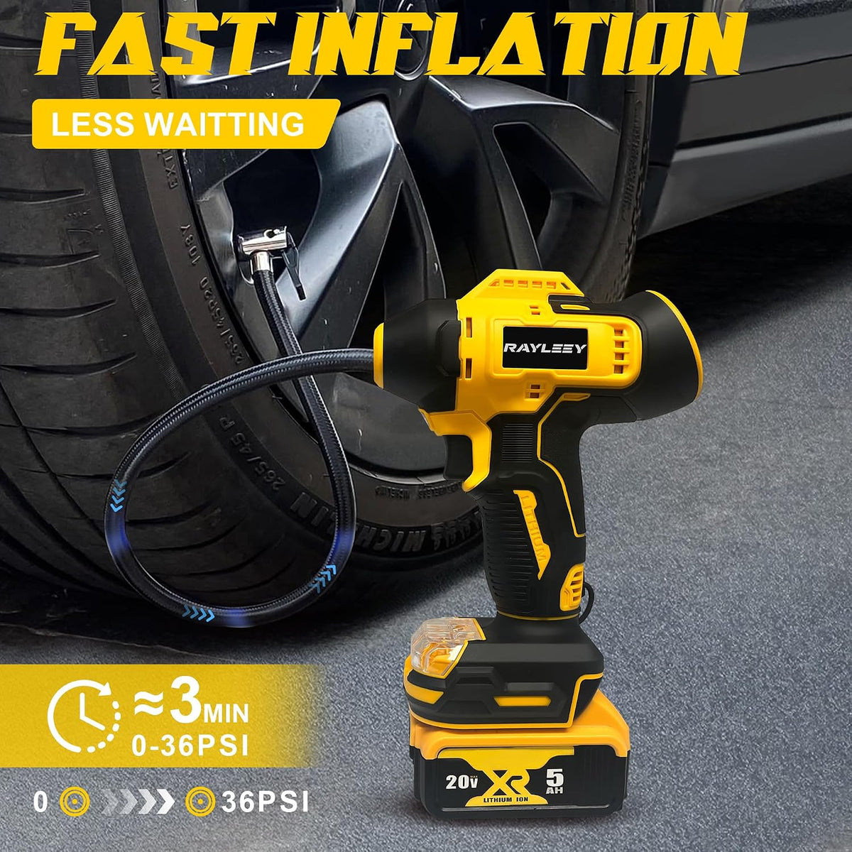 160PSI Tire Inflator Cordless for Dewalt 20V Max Battery, Tool Only