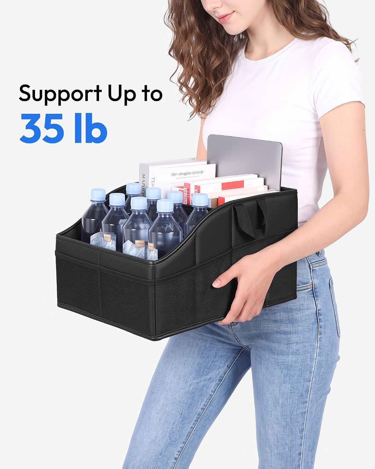 Support Up to 35 lb Car Organizer with Tablet/Laptop Holder,Non-Slip