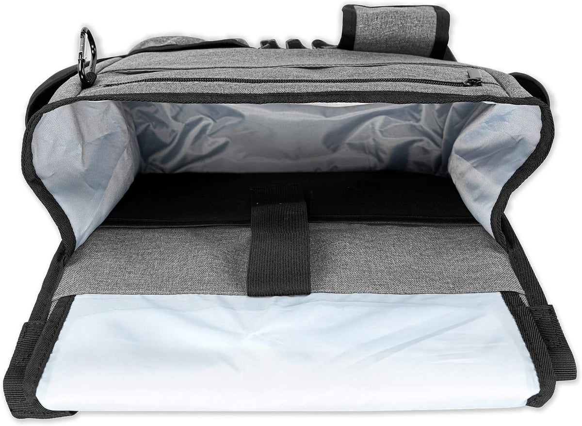 LUXJA Car Front Seat Organizer with Cover & Laptop Sleeve, Gray