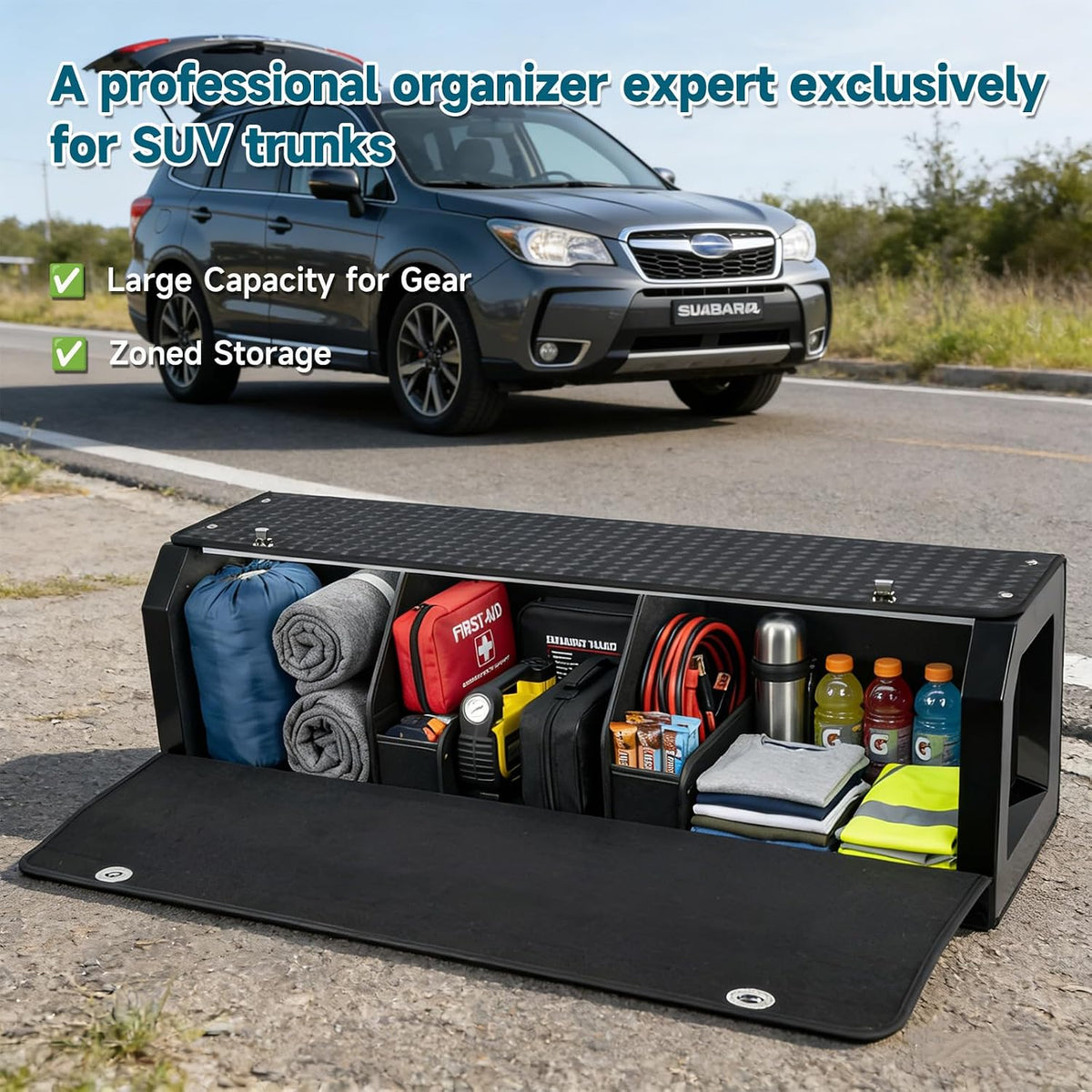 SUV Trunk Organizers and Storage, Waterproof Sturdy Trunk Organizer for Car