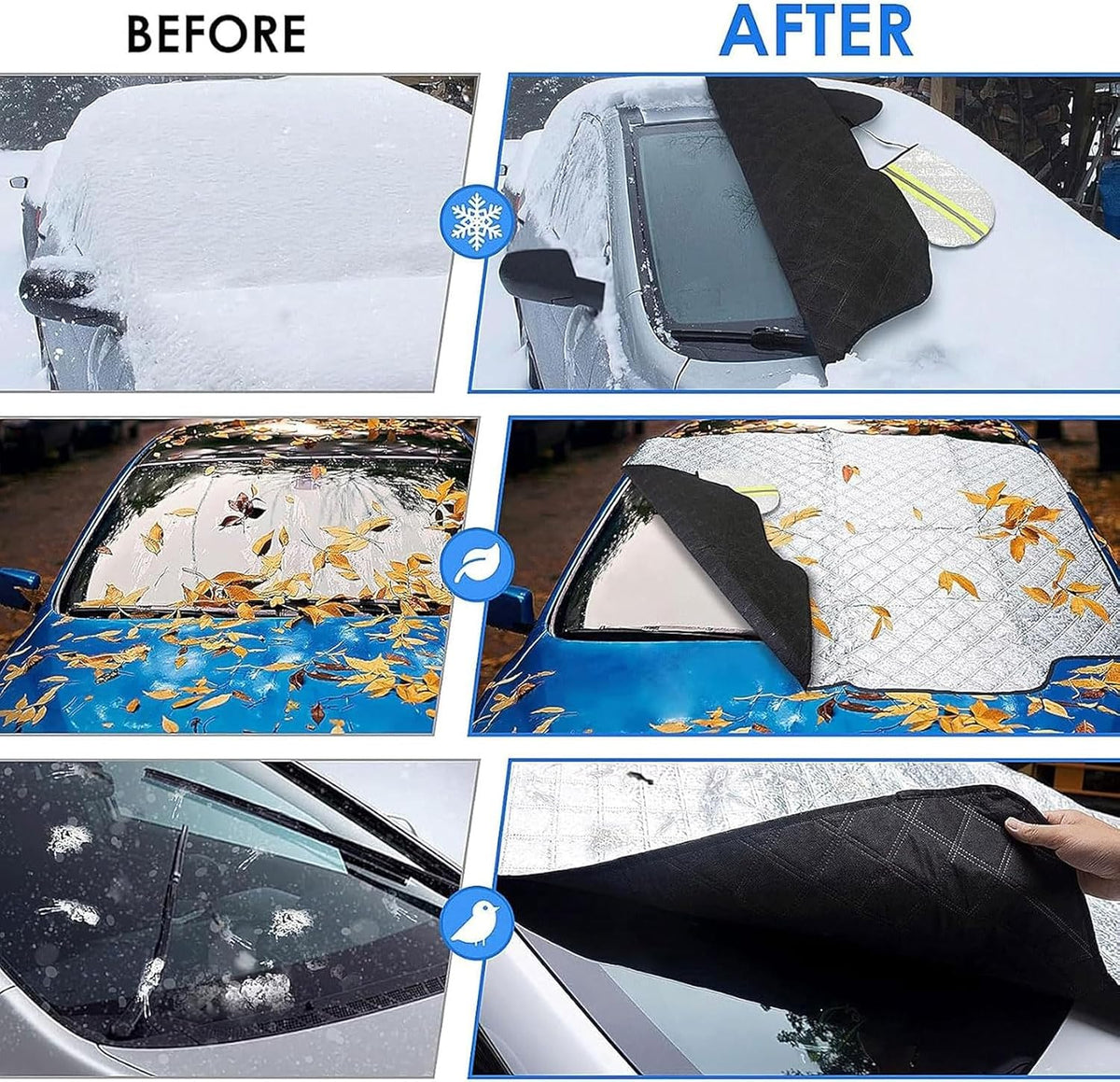 Windshield Cover for Ice and Snow for Acura MDX 2001-2019 2020 2021 2022 2023 2024 2025, Windscreen Cover Frost Protector for Winter All Weather Car Accessories,Black