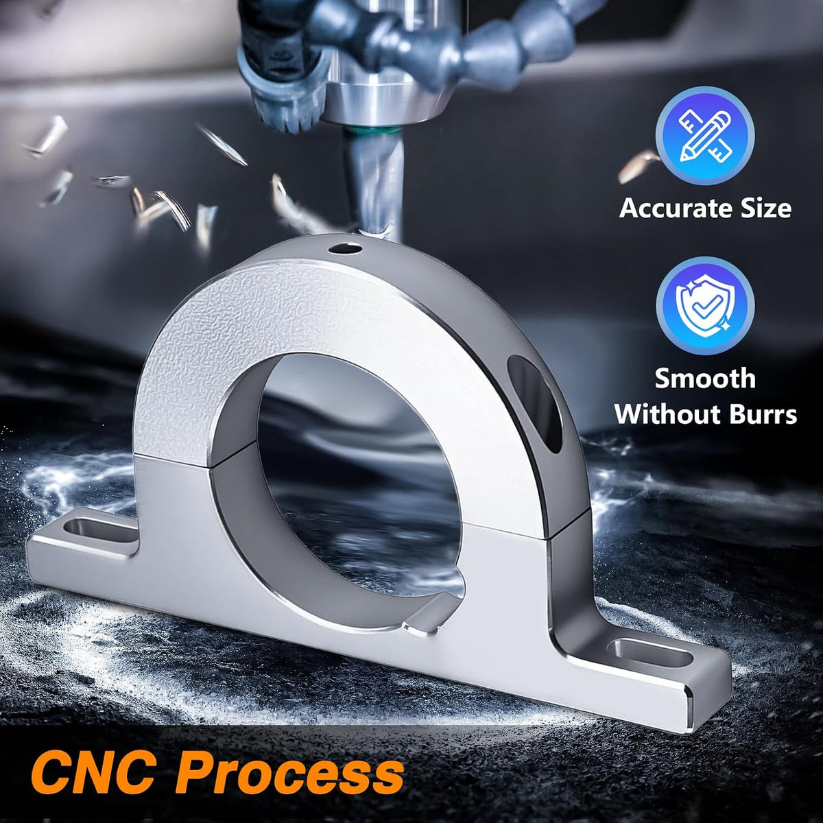2" Universal Steering Column Keyed No Drop Mount, Aluminum Alloy 2" Steering Column Underdash Mounts River Clamp for Most Common 2" Diameter Column Compatible with GM GMC Chevy Dodge Ford