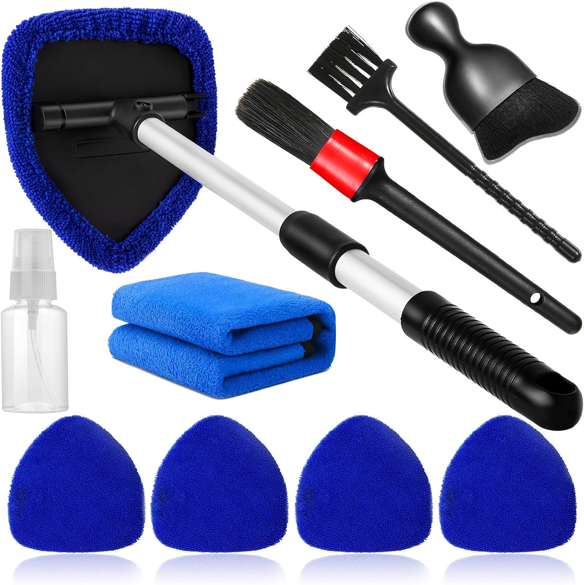 Qydipclin 10pcs Windshield Cleaning Tool Car Interior Window Cleaner Kit