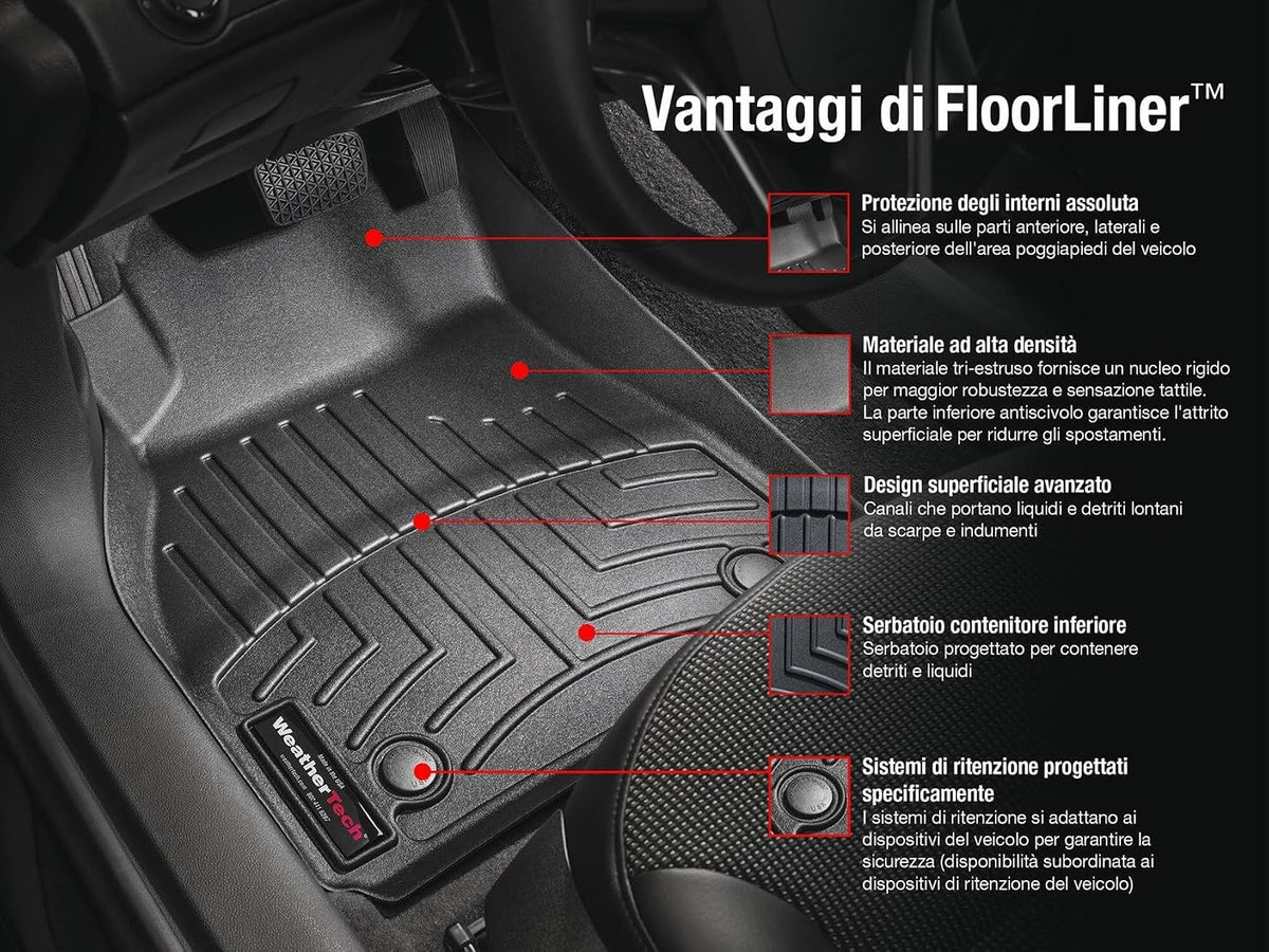 WeatherTech Custom Fit FloorLiners for Toyota Tacoma - 1st & 2nd Row (4412991-448722), Black