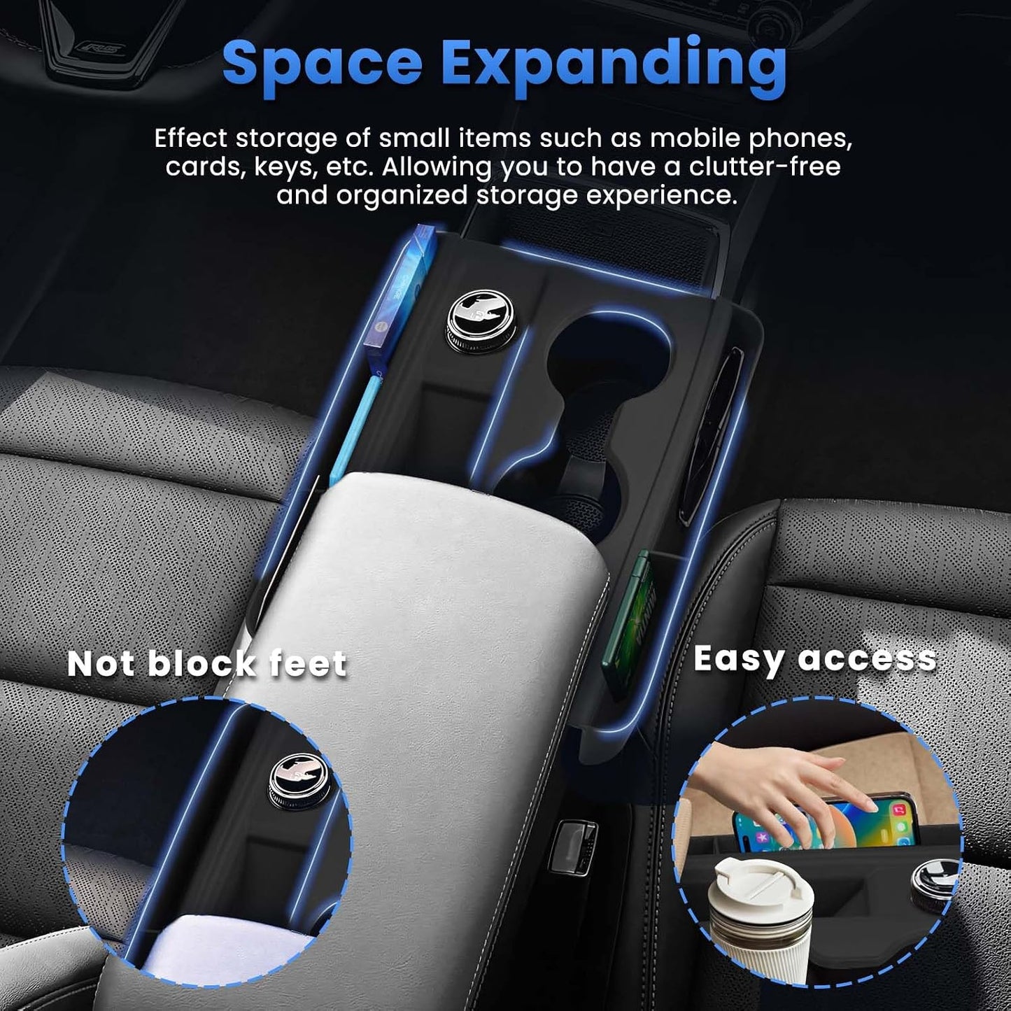 Autorder Silicone Center Console Organizer for 2025-2026 Chevy Chevrolet Equinox Accessories Anti Scratch Protective Pad Cover Storage Box Silicone Shift Panel Trim Cover(Not for Equinox EV)