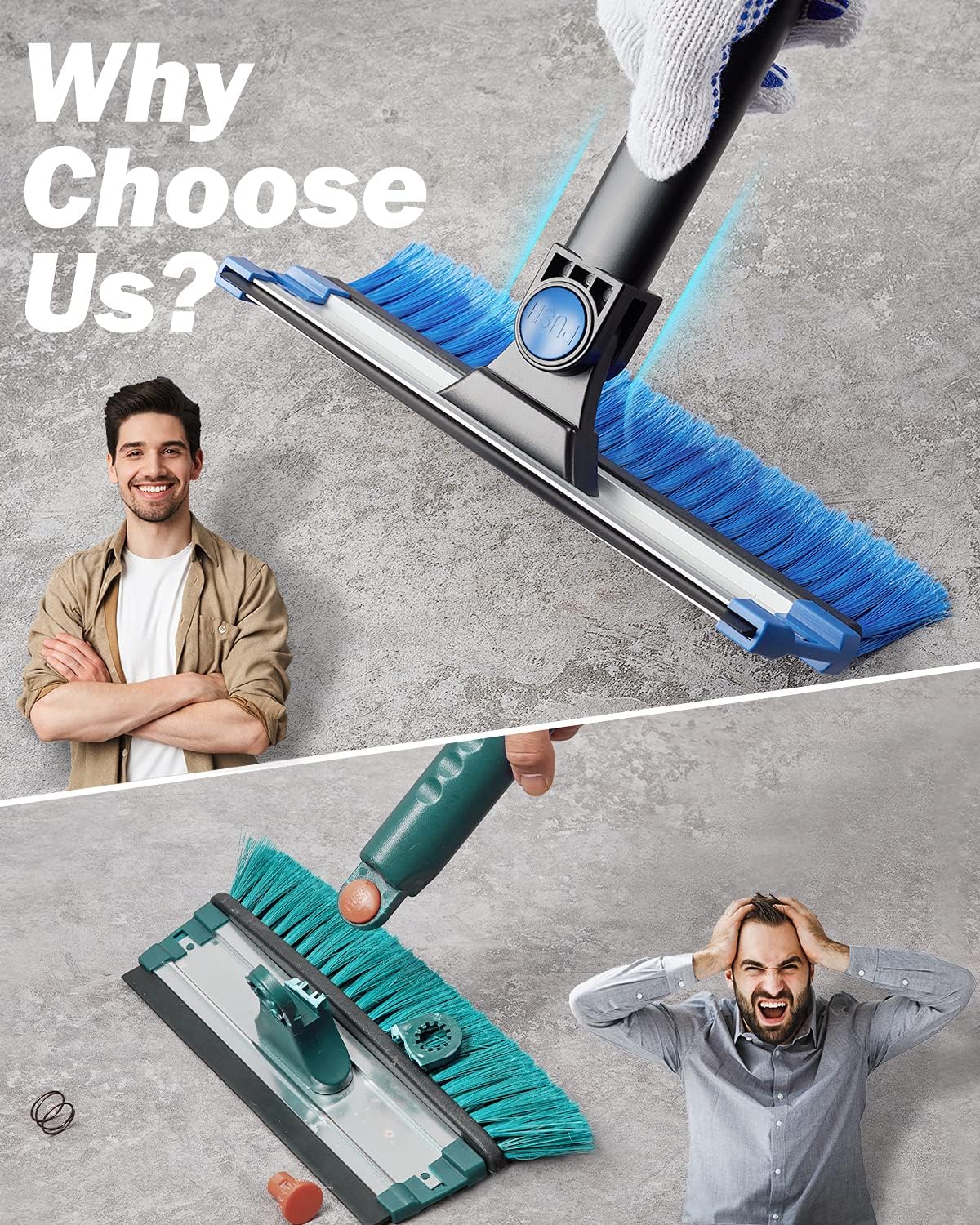 JOYTUTUS 47.7″ Extendable Snow Brush and Ice Scraper, 270° Pivoting Snow Scraper Brush for Car Windshield, Telescoping Ice Scraper, Foam Grip, Heavy Duty Snow Remover for Cars, Trucks, SUV (Blue)