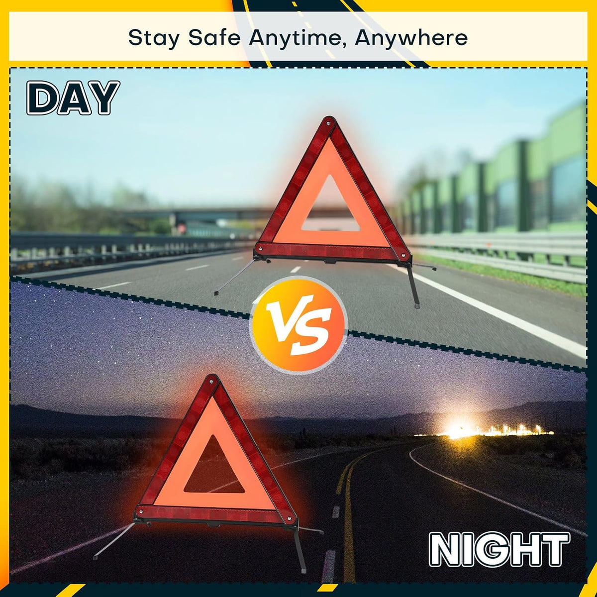 5 Pack Reflective Safety Triangle Kit