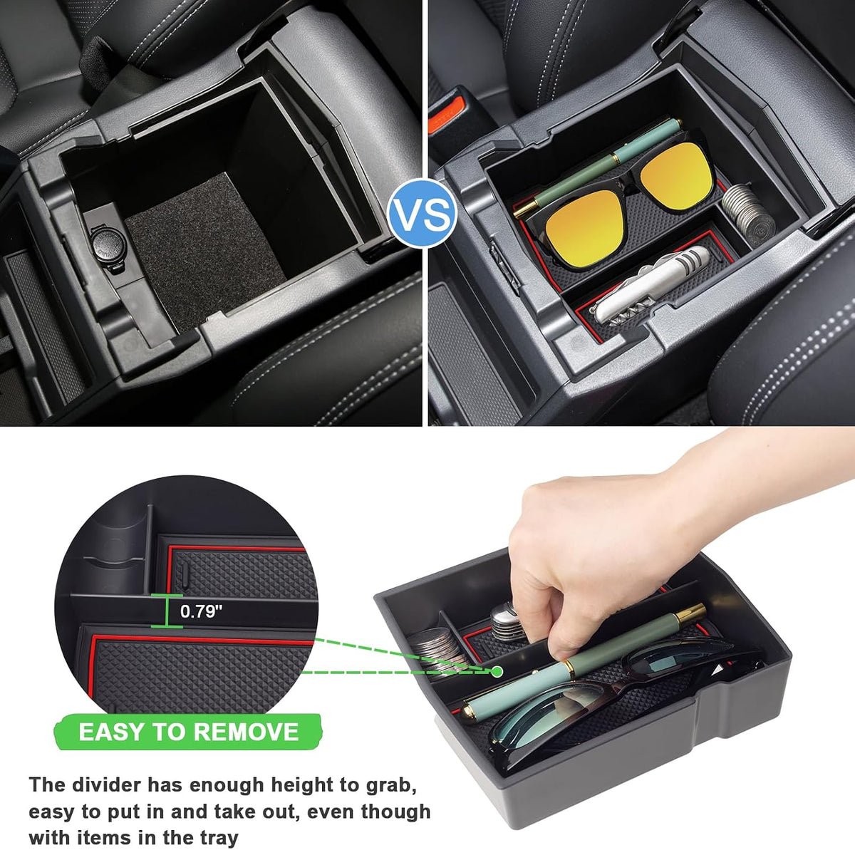 JKCOVER Center Console Organizer Tray For 2019-2024 Subaru Forester