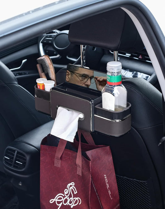 6-in-1 Car Headrest Backseat Organizer, Back Seat Car Organizer and Storage