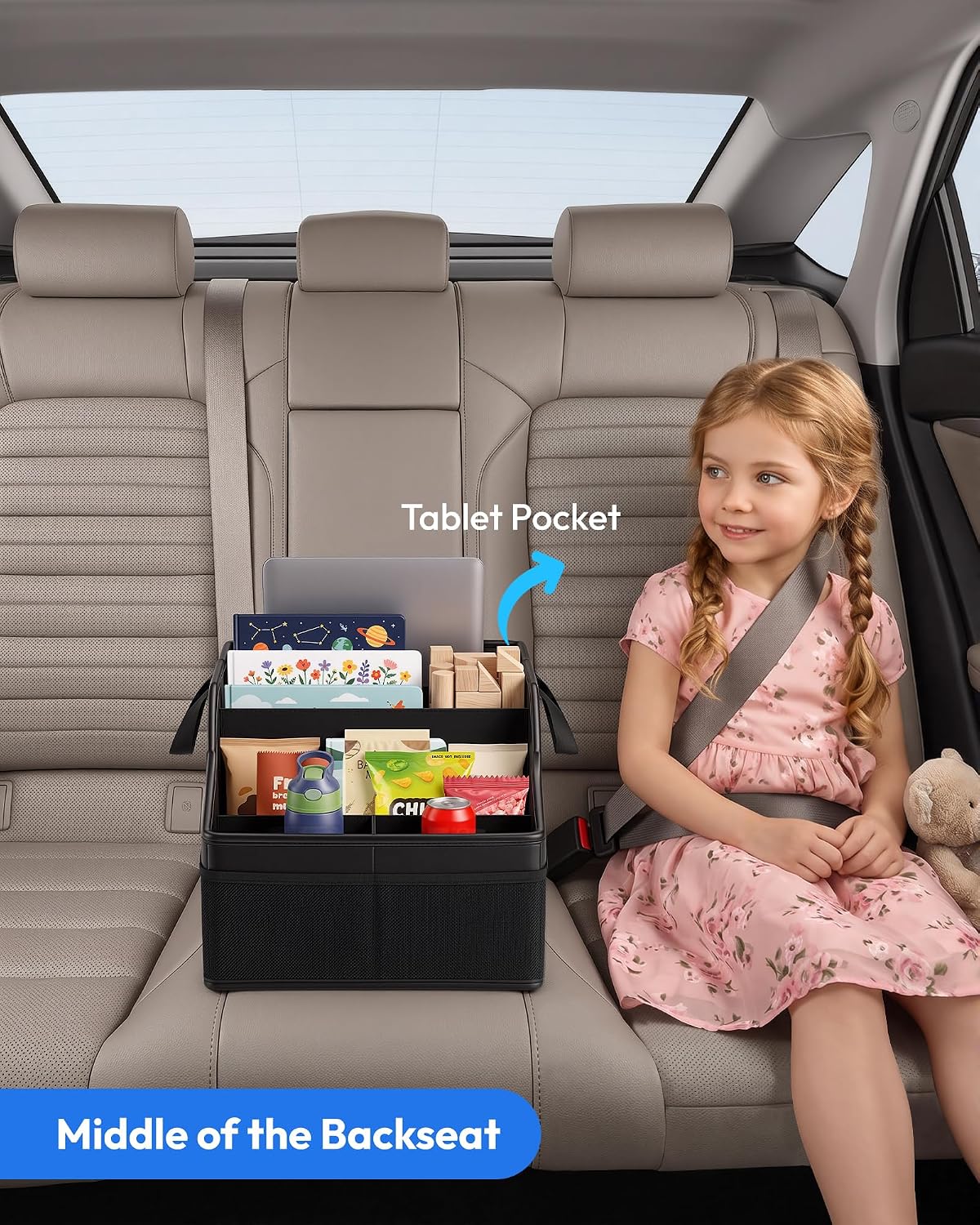 Support Up to 35 lb Car Organizer with Tablet/Laptop Holder,Non-Slip