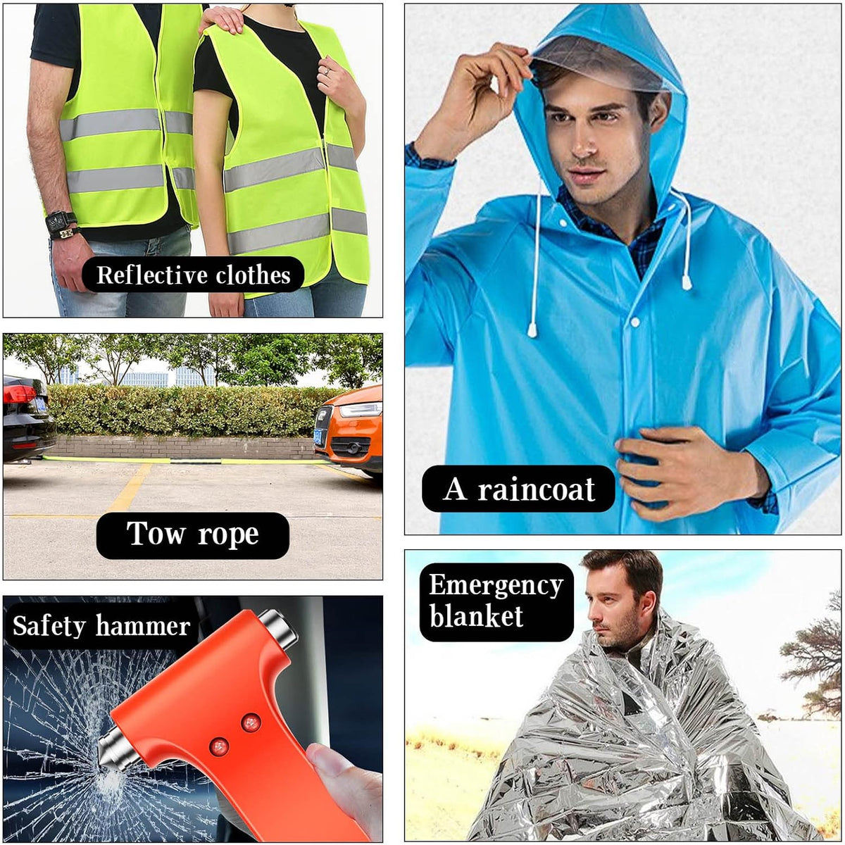 Car Roadside Emergency Kit Black