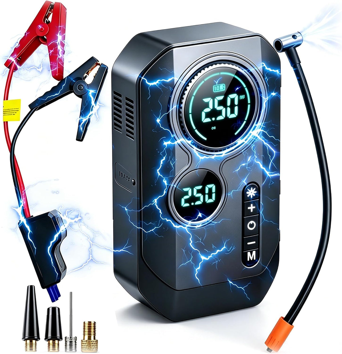 Portable Car Battery Jump Starter with Air Compressor