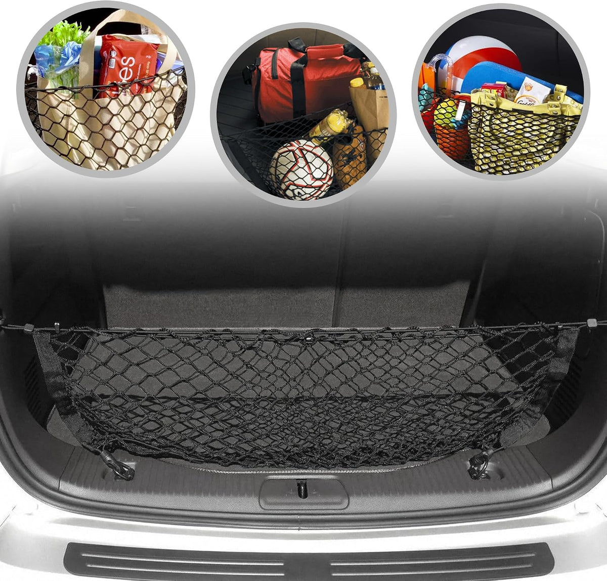 Envelope Style Trunk Mesh Cargo Net compatible with Chevrolet Trax 2013 - 2025 - Car Accessories - Premium Trunk Organizers and Storage - Cargo Net for SUV - Vehicle Carrier Organizer
