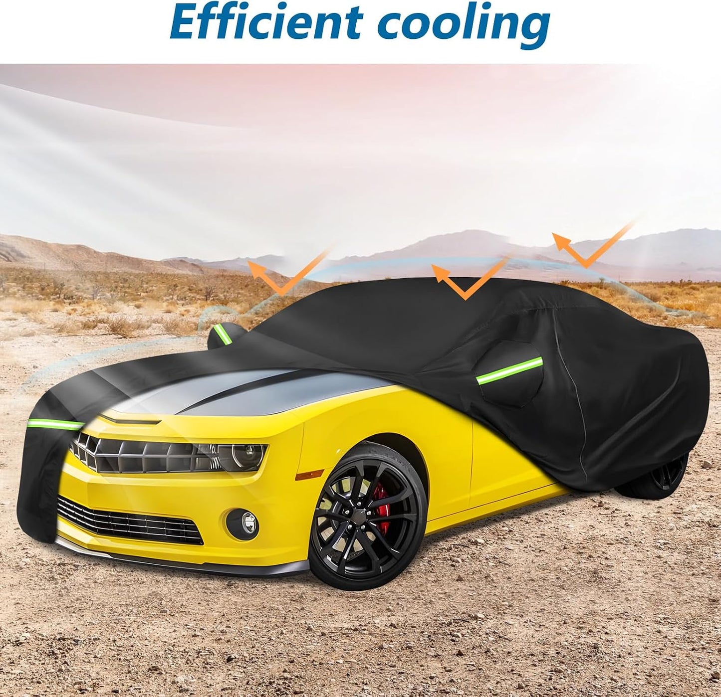 Car Cover for 2010-2025 Chevrolet Camaro SS ZL1 RS LT 1LE Coupe Convertible | Waterproof 210D Oxford Heavy Duty All Weather Outdoor Full Car Cover with Zipper Cotton Lining