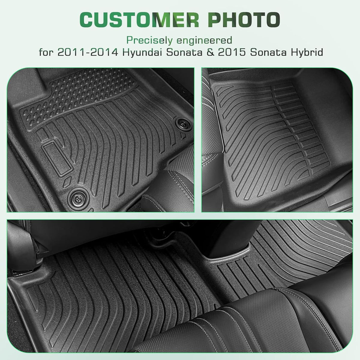 Floor Mats for 2011-2014 Hyundai Sonata 2015 Hyundai Sonata Hybrid(Not Gas)