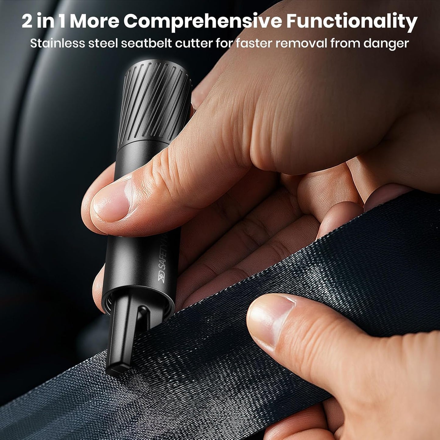 Window Breaker and Seatbelt Cutter - Car Escape & Emergency Preparedness Tool, Essential 2-in-1 Car Safety Hammer and Glass Breaker for Home Safety, Car Accessories for Men and Women(3 Pack)