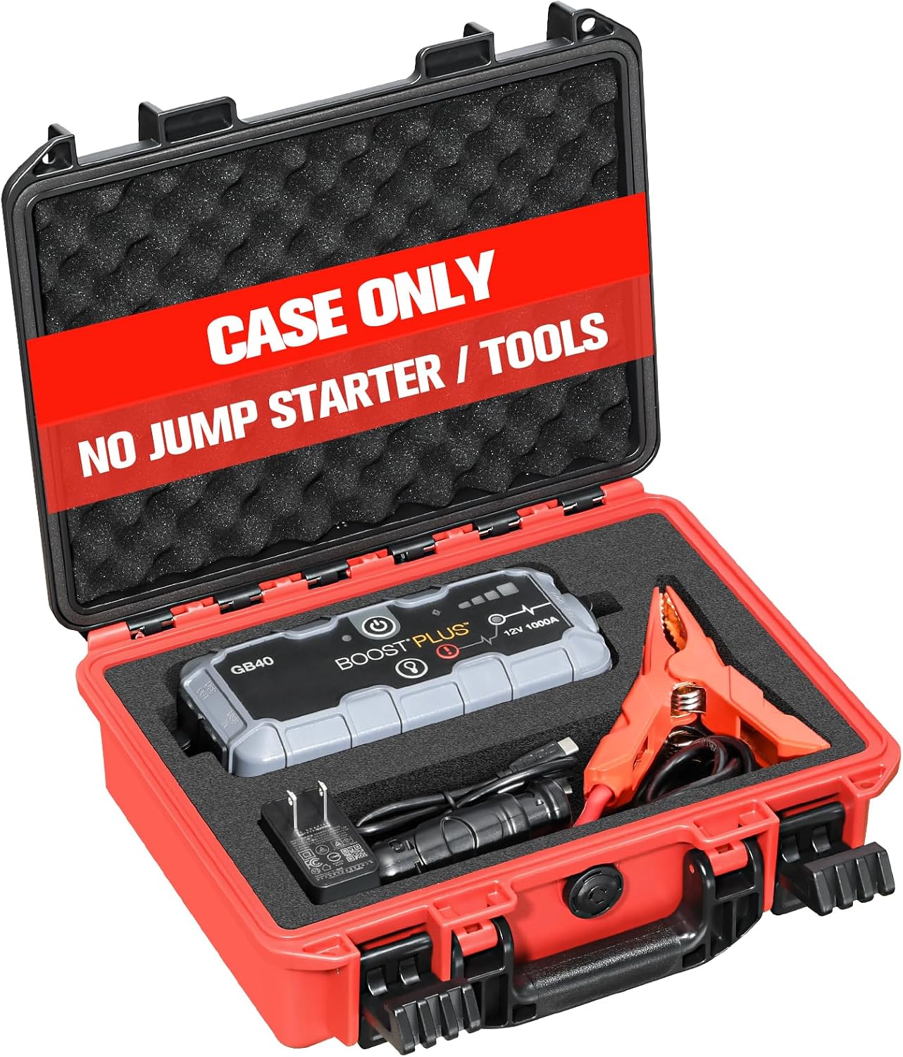 Case for NOCO Boost GB40 GB20 – Waterproof Hard Storage Box for 1000A UltraSafe Jump Starter | Battery Pack Fast Car Charger Accessories | Portable Protective Storage for Drivers Road Trips Emergency