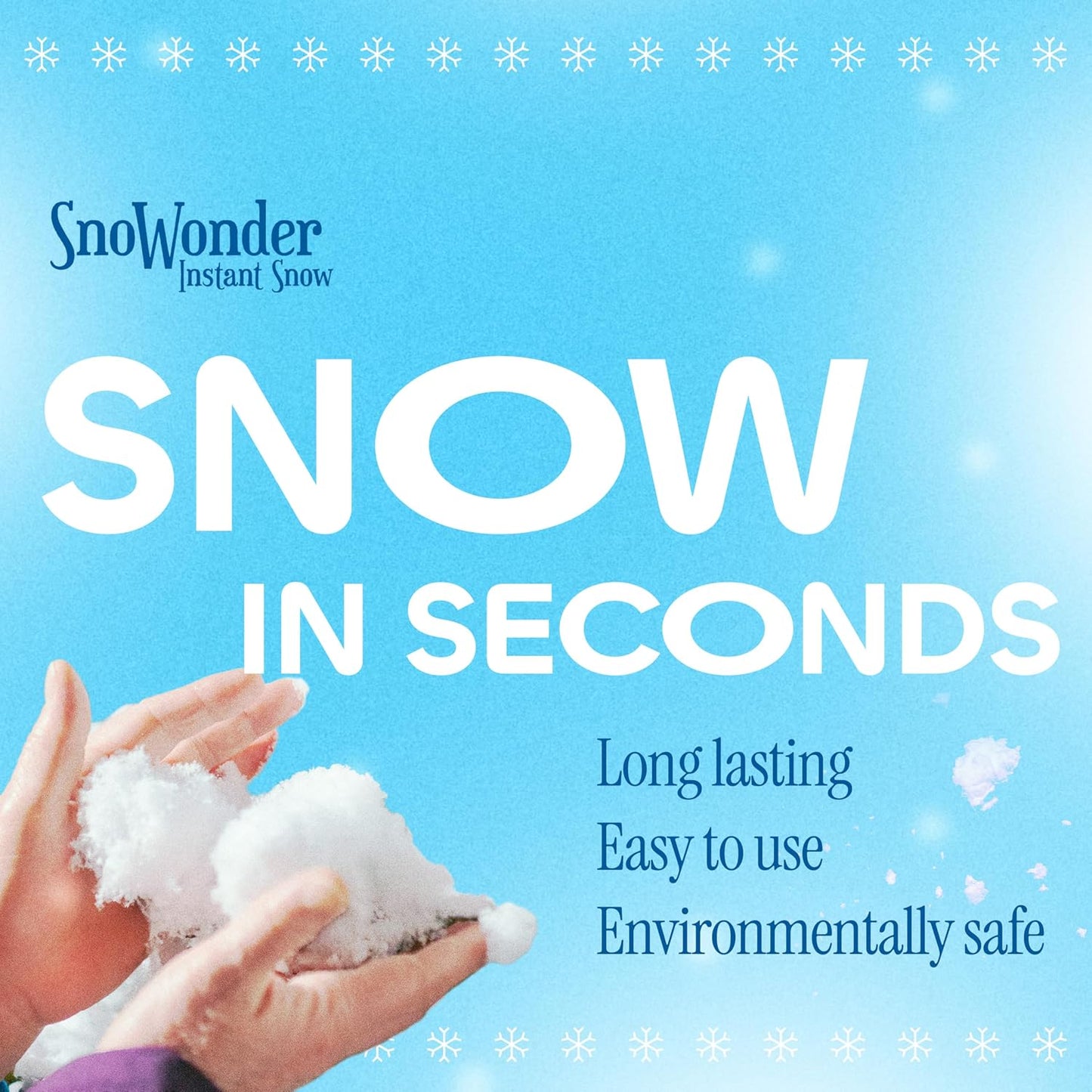 SNOWONDER Instant Snow Fake Artificial Snow, Also Great for Making Cloud Slime - Mix Makes 4 Gallons of Fake Snow
