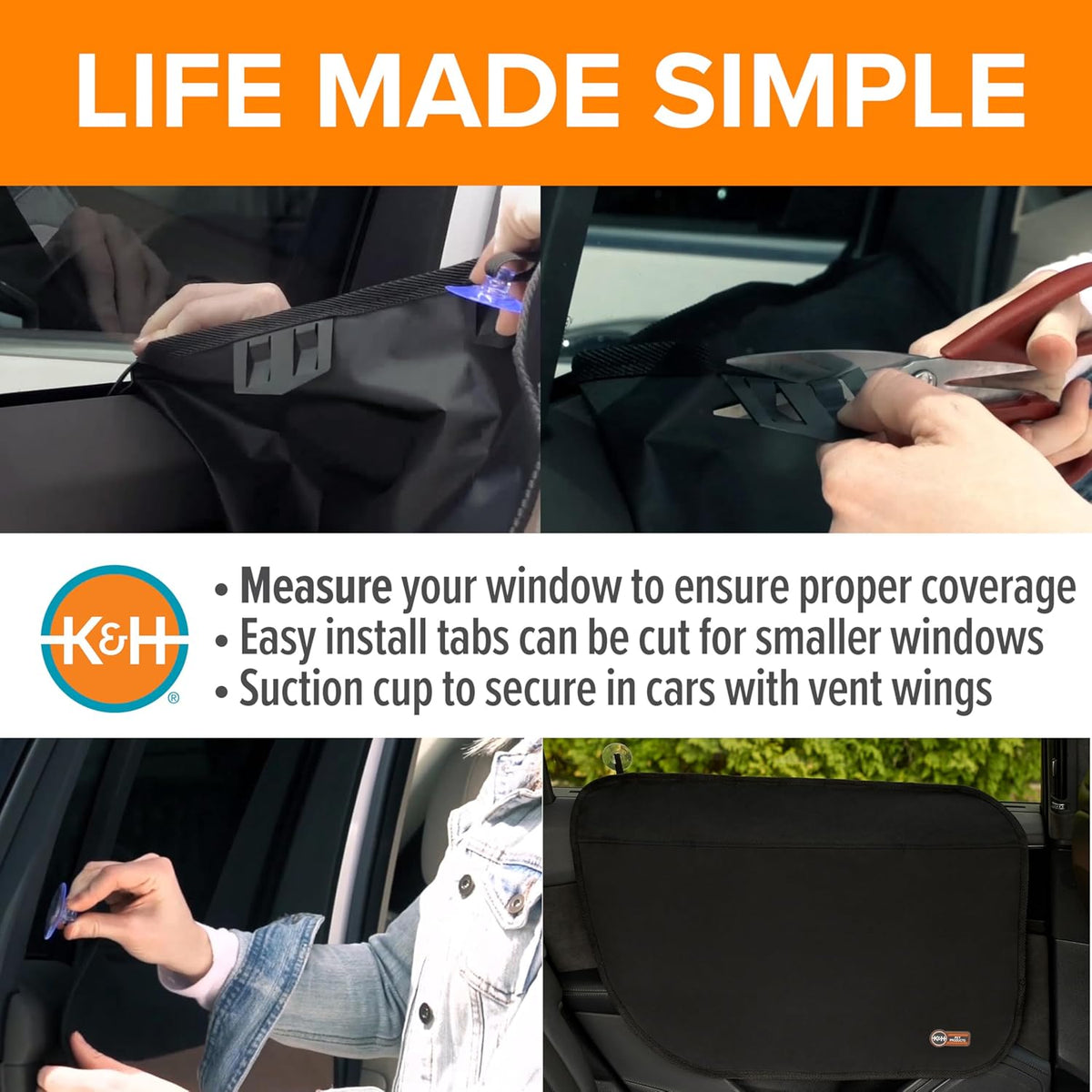 K&H Car Door Protector for Dogs, 2 Pack - 27x19in Black