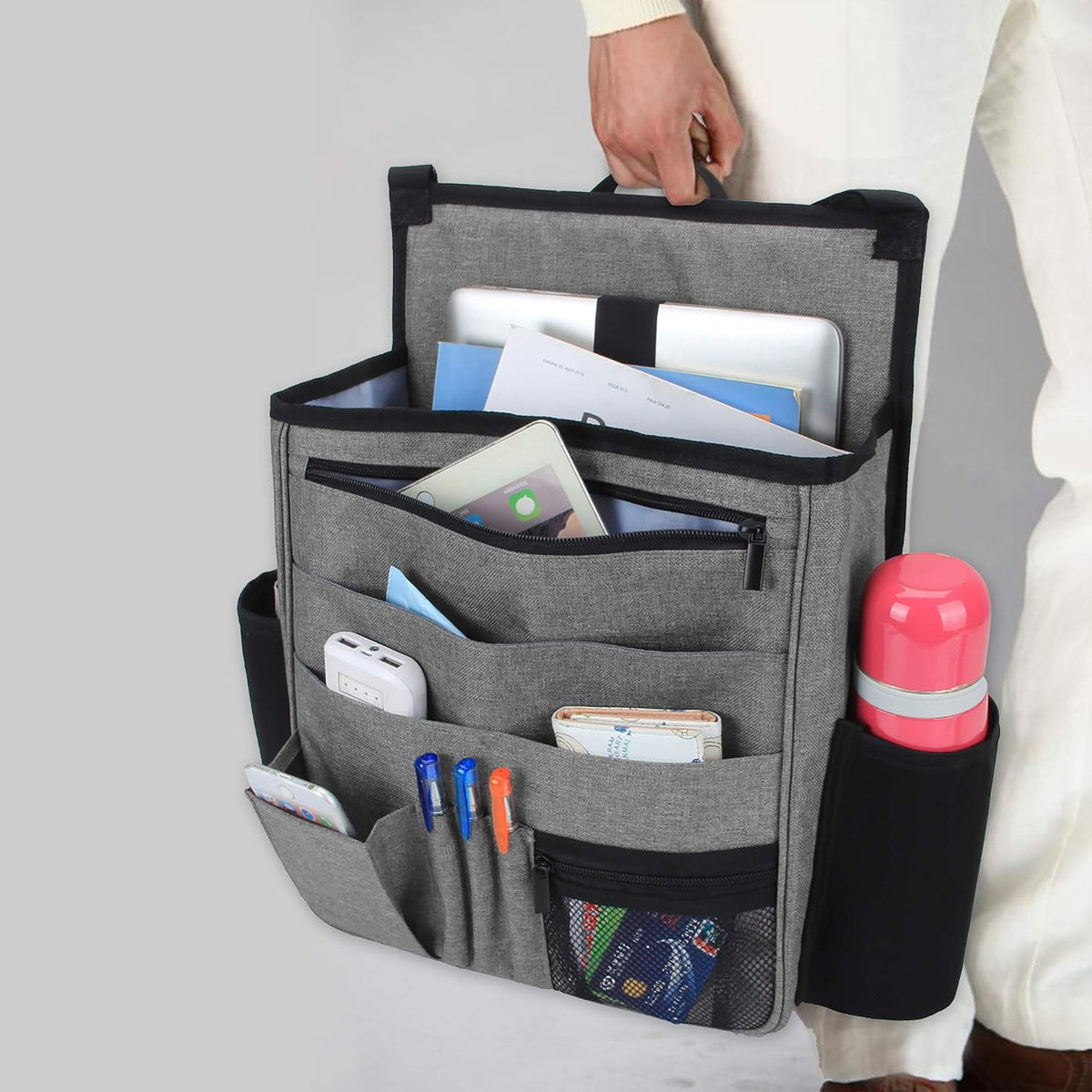 LUXJA Front Car Seat Storage Organizer, Gray