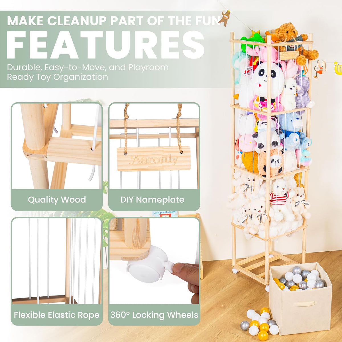 Aaronly Stuffed Animal Storage | Stuffed Animal Organizer | Stuffed Animal Holder | Plushies Storage | Stuffed Animal Zoo | Stuffy Storage