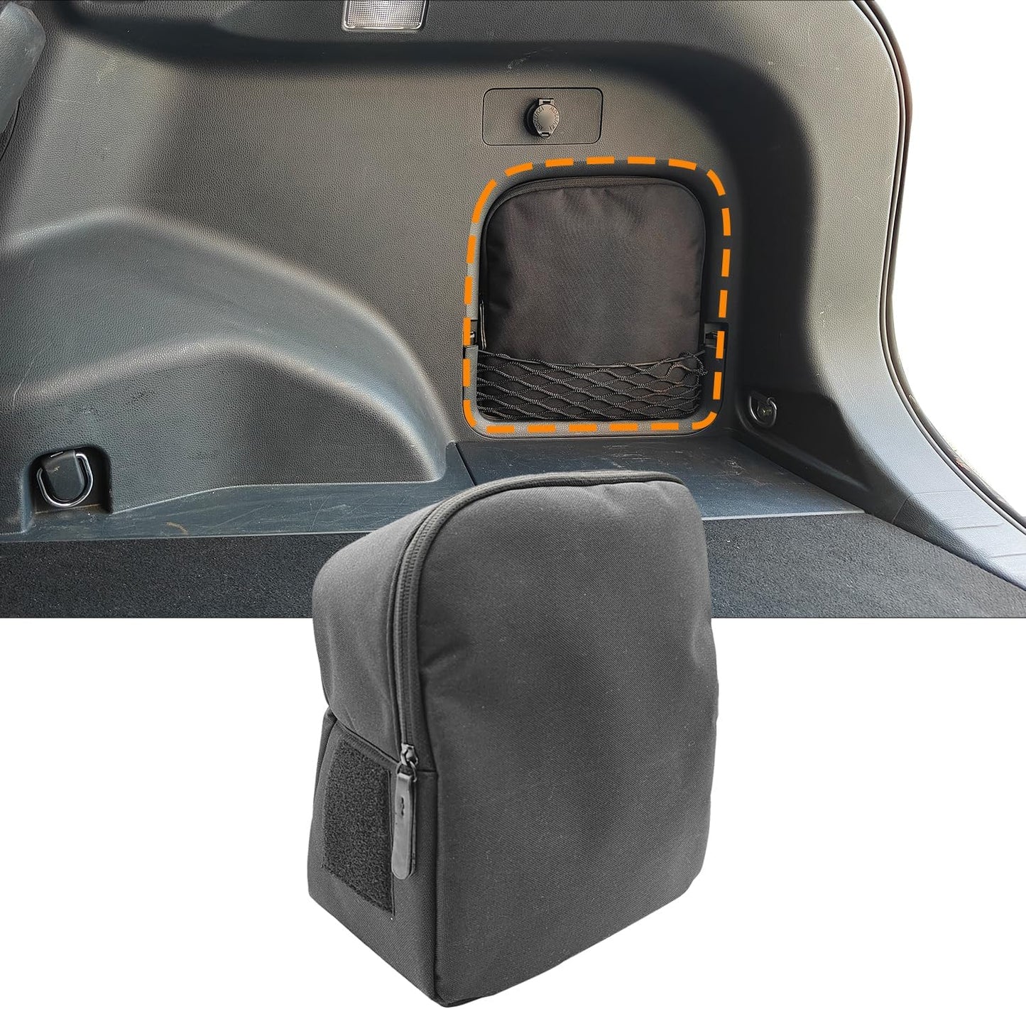Trunk Upgrade, Trunk Organizer Pocket Bag, Trunk Cubby Storage bag,Cargo side pocket For Toyota Rav4 2025 2024 2023 2022 2021 2020 2019 Black, 1 pc without Backpack Function