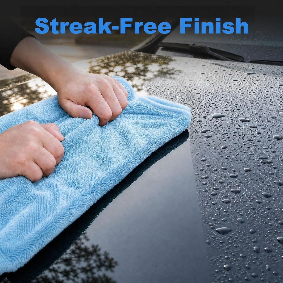 JOYMOOP Car Drying Towels,High-Density Microfiber Towel for Car, Blue