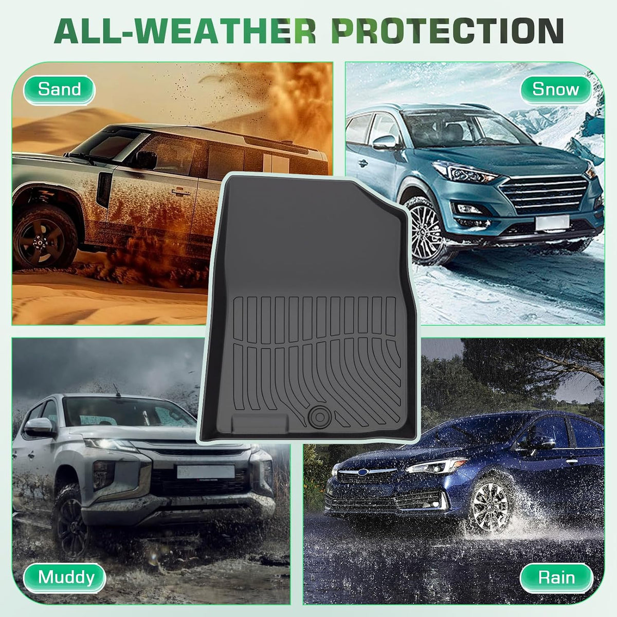 Floor Mats for 2011-2014 Hyundai Sonata 2015 Hyundai Sonata Hybrid(Not Gas)