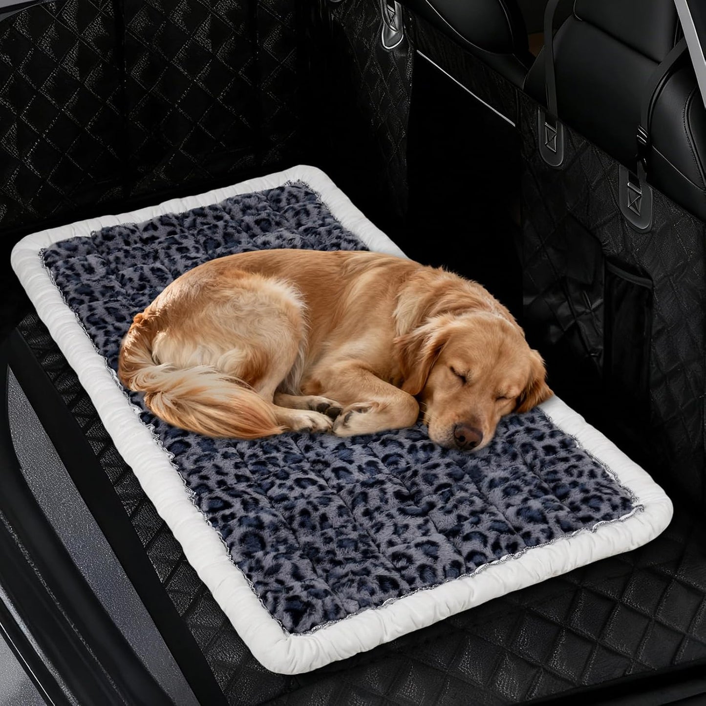 Backseat Dog Bed Mat for Car, Non-Slip Scratch-Resistant Dog Car Seat Cover, Soft Thick Pet Travel Cushion, Washable Back Seat Protector Blanket for Cars SUVs Trucks, 53 x 24 Inches
