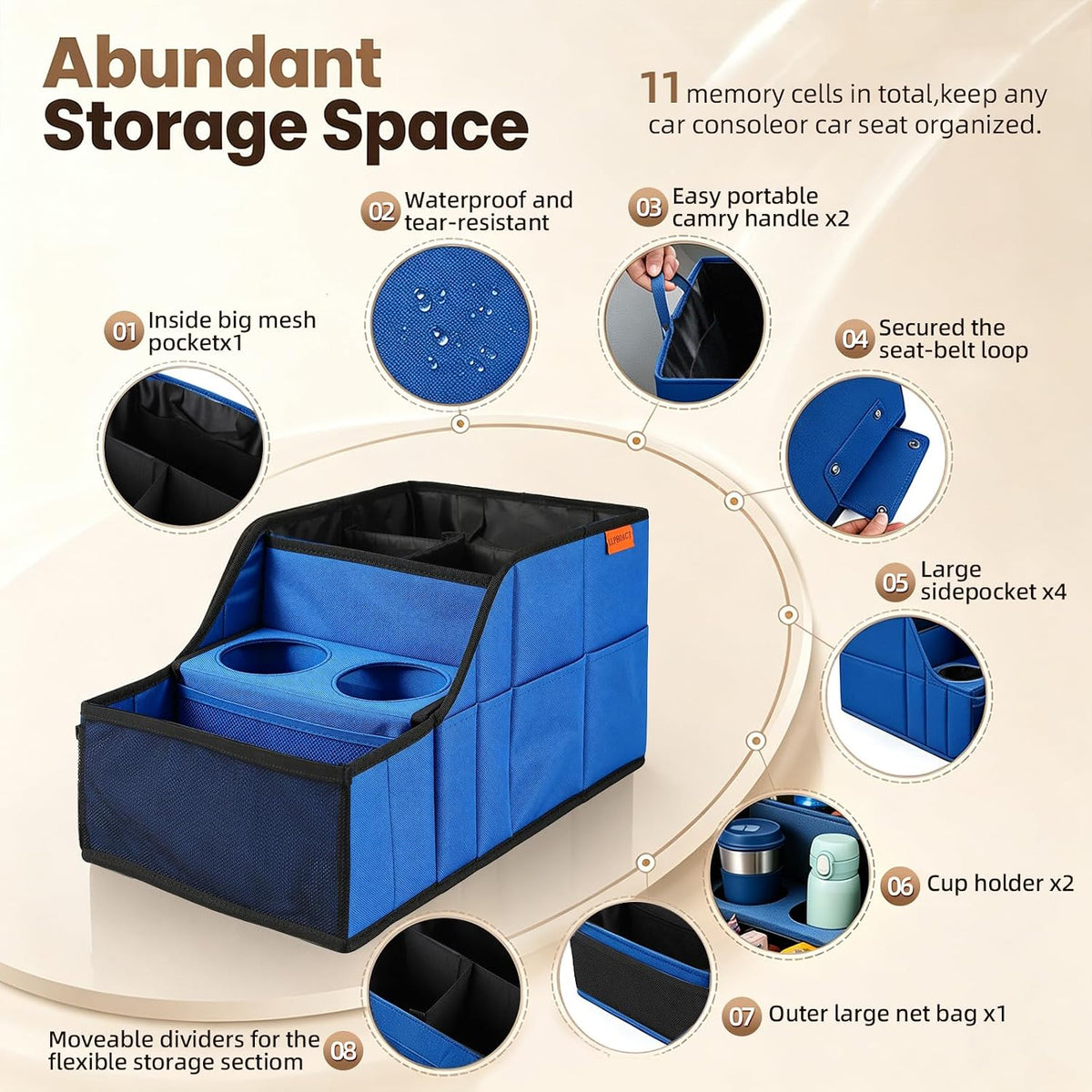 Car Seat Organizer Back Front Captains Seats Storage Travel
