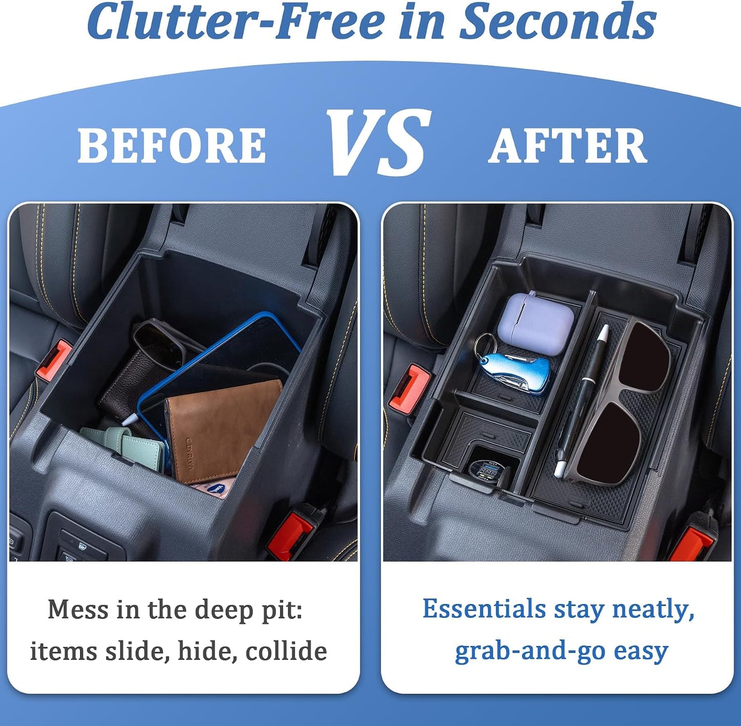 TOPINSTALL 2025+ Upgraded Tray Compatible with Ford Bronco 2025 2026 4-Door Automatic Transmission, Full Size Bronco Console Organizer (NOT for Manual & 2-Door & Sport Model)