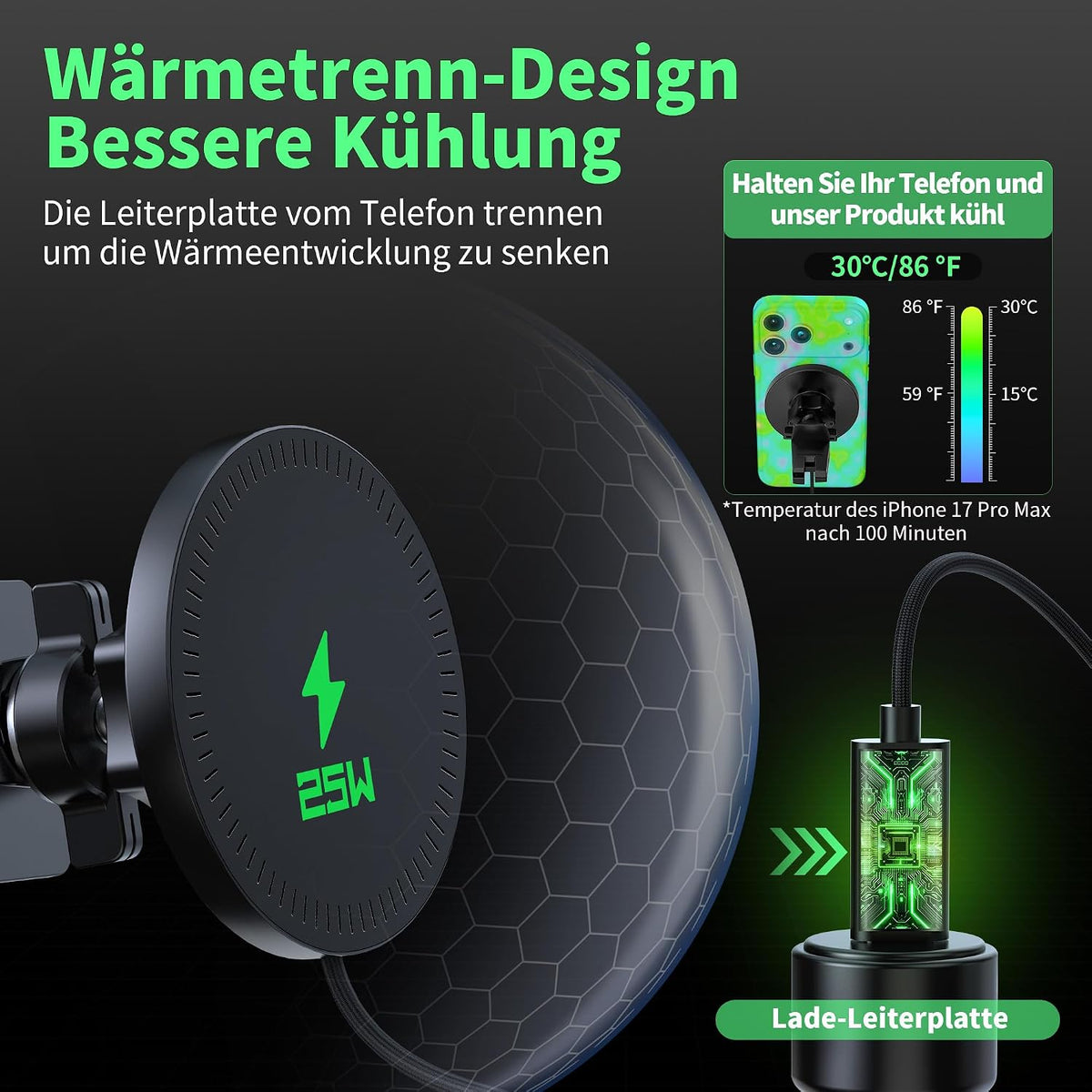 25W Wireless Car Charger [Only for iPhone 17/16/15/14/13/12]