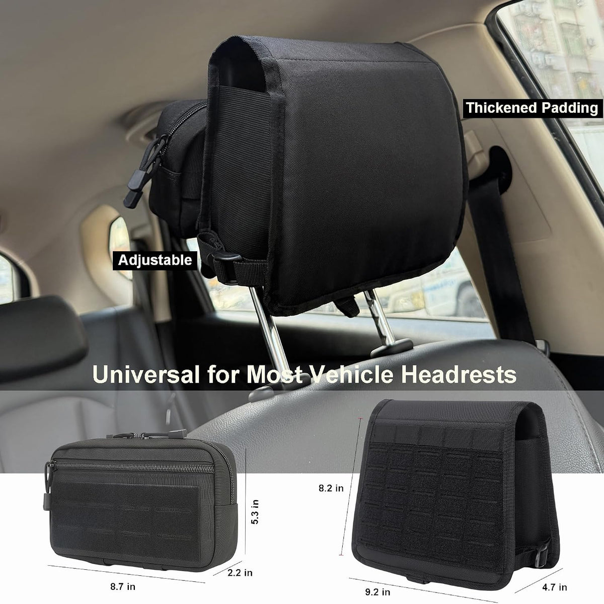 Katadem Car Seat Back Organizer,2 in 1 Detachable Car Headrest Organizer
