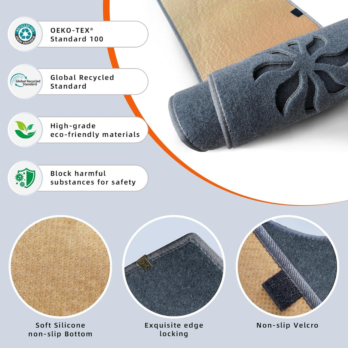 Dashboard Cover Dash Mat Fit for Fo-rd Escape 2019-2013 (Without HUD Models),Car Dash Board Mat Anti-Glare Carpet,Non-Slip Pad Sunshield Protector (Grey)