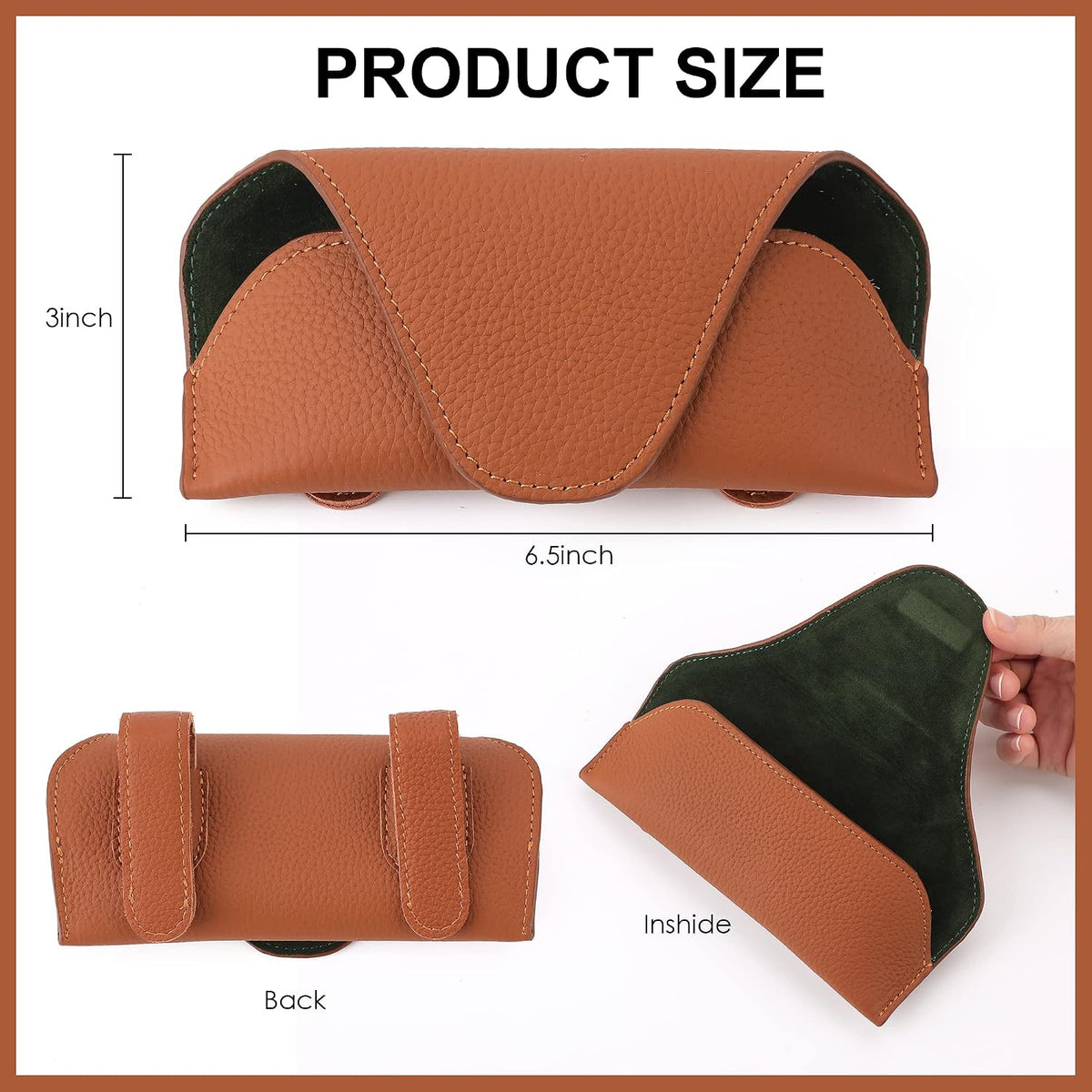 Magnetic Sunglass Holder for Car Visor, Leather Car Glasses Holder