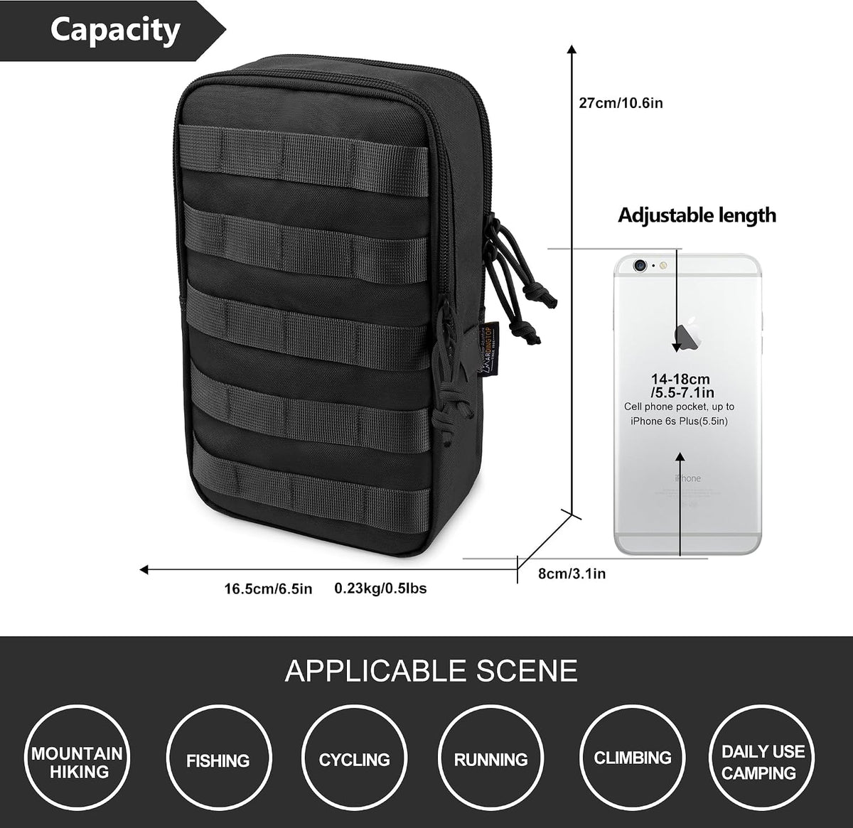 Mardingtop Molle Tactical Utility Pouch, EDC Admin Pouch Bag, Molle Attachment Military Modular Attachment