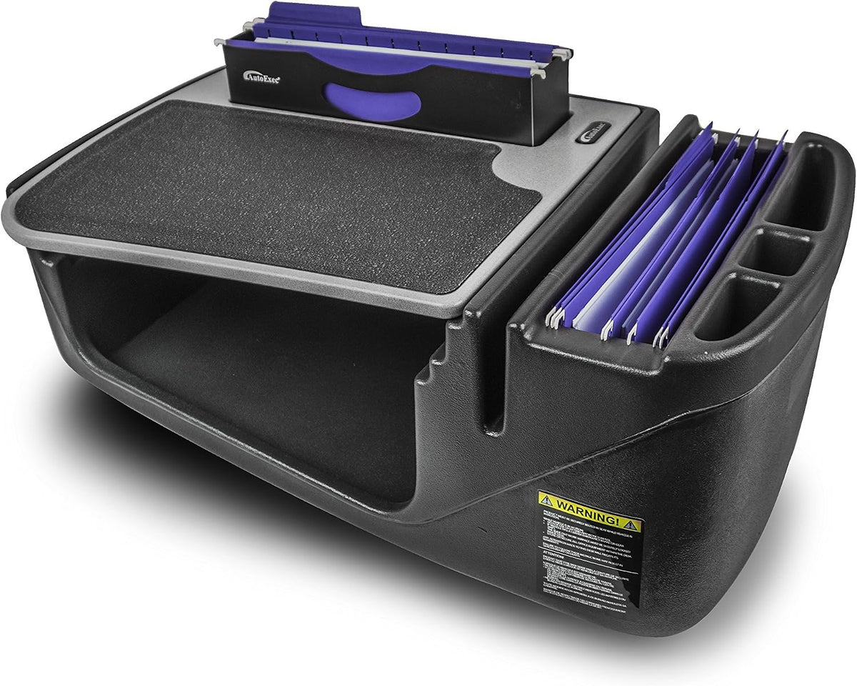 AutoExec Efficiency FileMaster Car Desk for Your Vehicle Workstation and Mobile Office, Grey