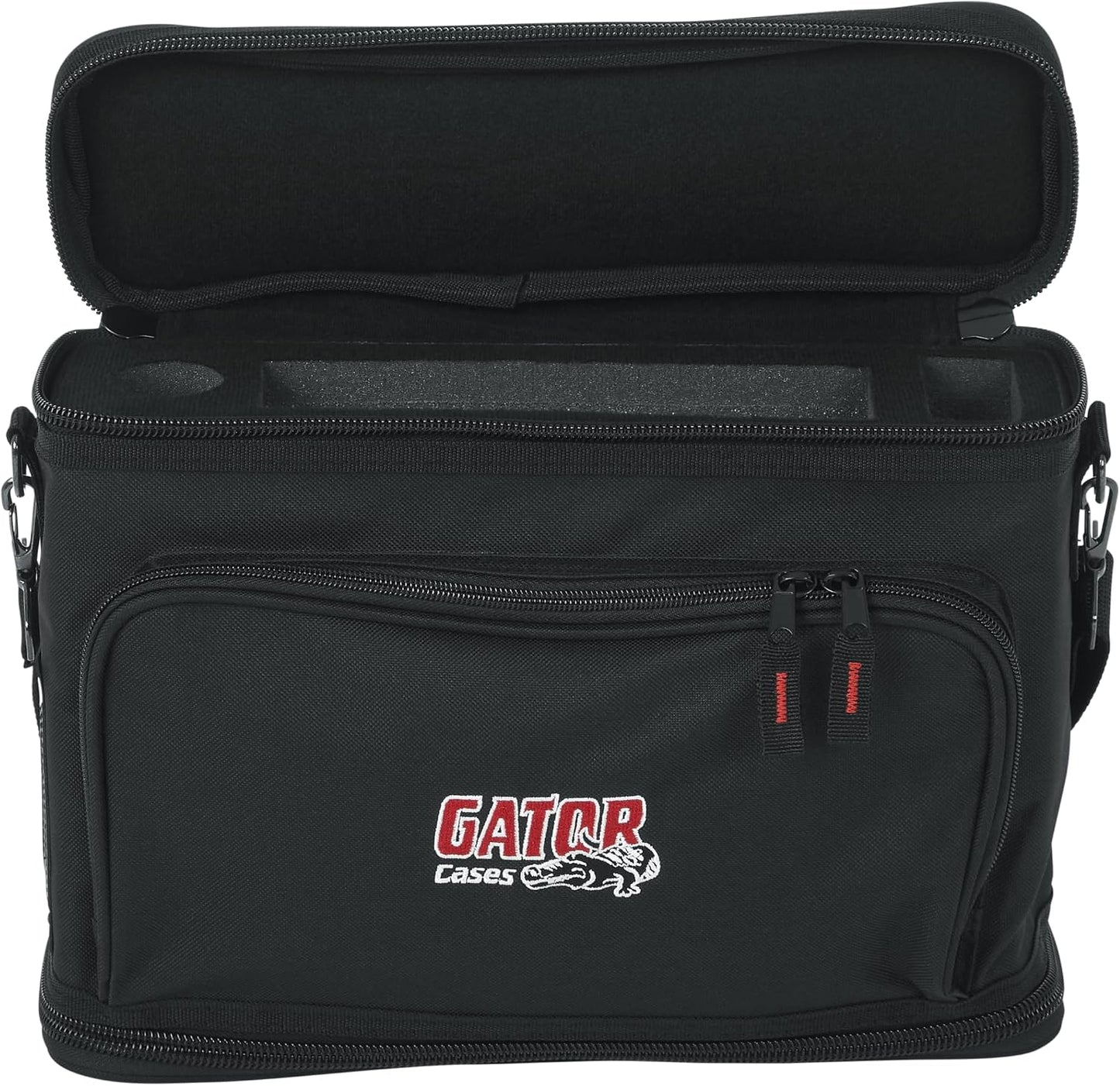 Gator Cases Padded Nylon Carry Bag for Single Wireless Microphone System, Live-in Style Holds Reciever, Body Pack, and Microphone with Antenna Access (GM-1W)