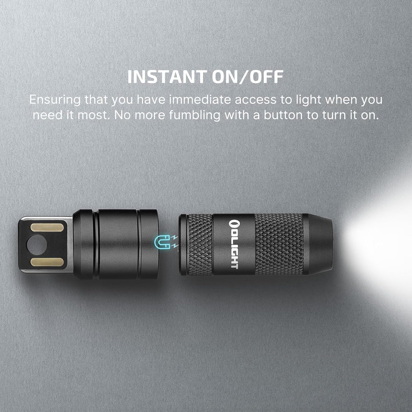 OLIGHT 2 Pack IMINI 2 EDC Rechargeable Keychain Flashlight, 50 Lumens Compact and Portable Mini LED Keyring Lights with Built-in Battery Ideal for Everyday Carry and Emergencies（Black+Dream Blue）