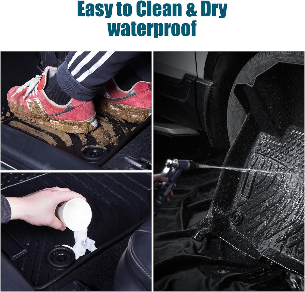 All Weather Floor Mats | Fits for 2016-2017 Subaru Crosstrek; 2015-2021 WRX STI/WRX; 2013-2015 XV Crosstrek; 2012-2016 Impreza | 3D Floor Mats TPE Non-Slip Interior Accessories