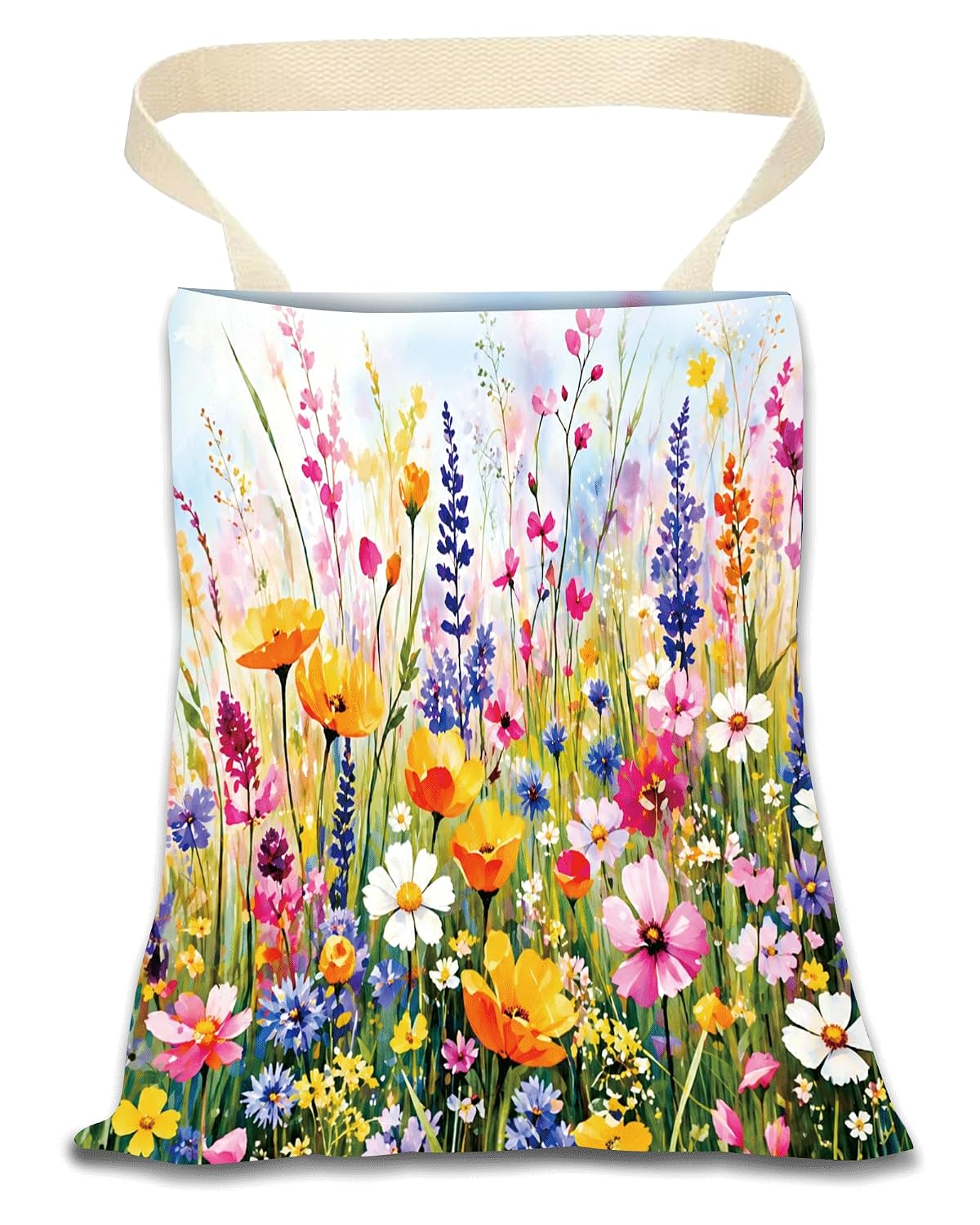 Car Trash Can, Durable Hanging Car Trash Garbage Bag, Cute Automotive Garbage Cans Organizer, Cute Colorful Wildflowers