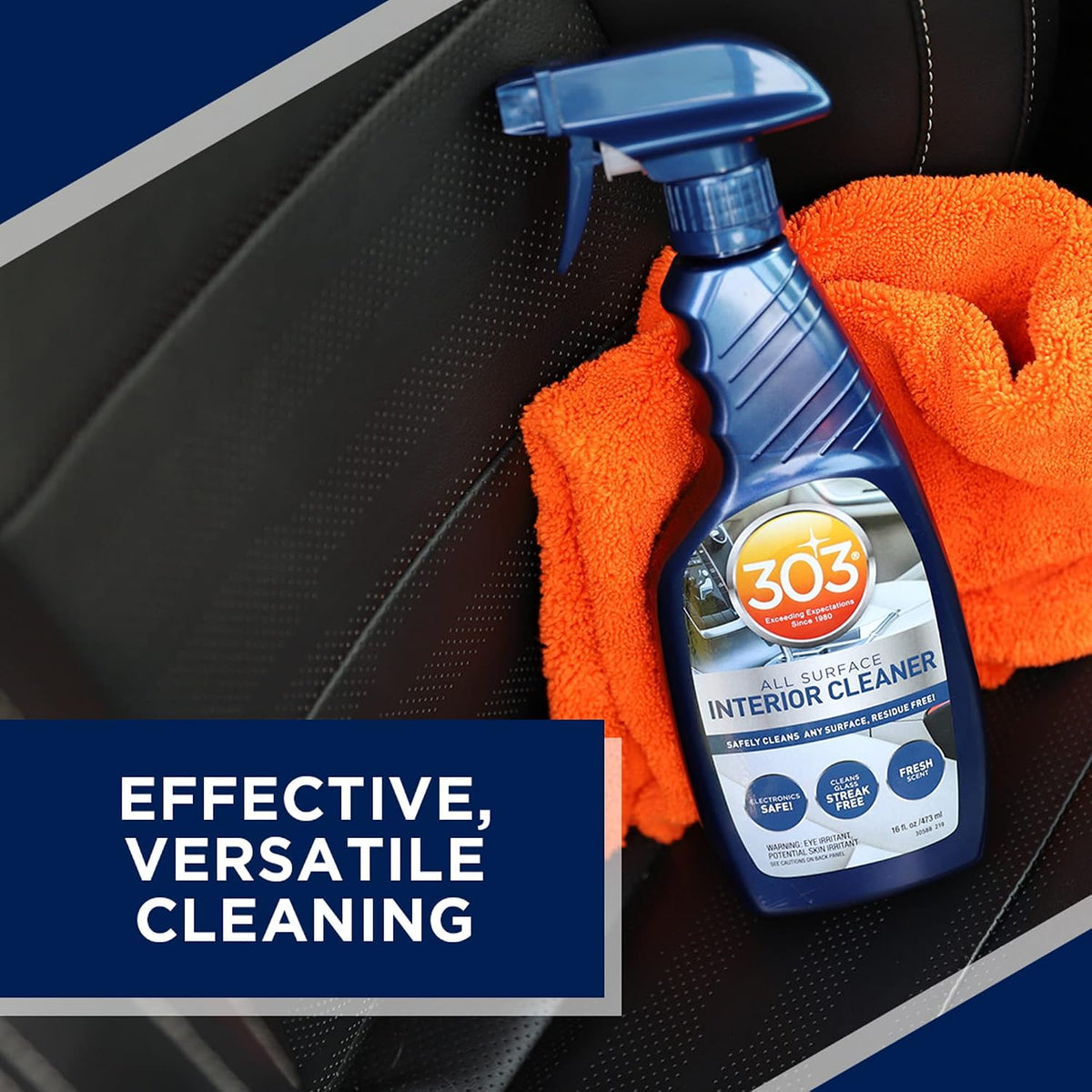 303 Interior Cleaner for Dash, Glass & Screens, 16 oz | Cleans interior surfaces with a residue-free finish. Safe on touchscreens, LCDs, and glass.