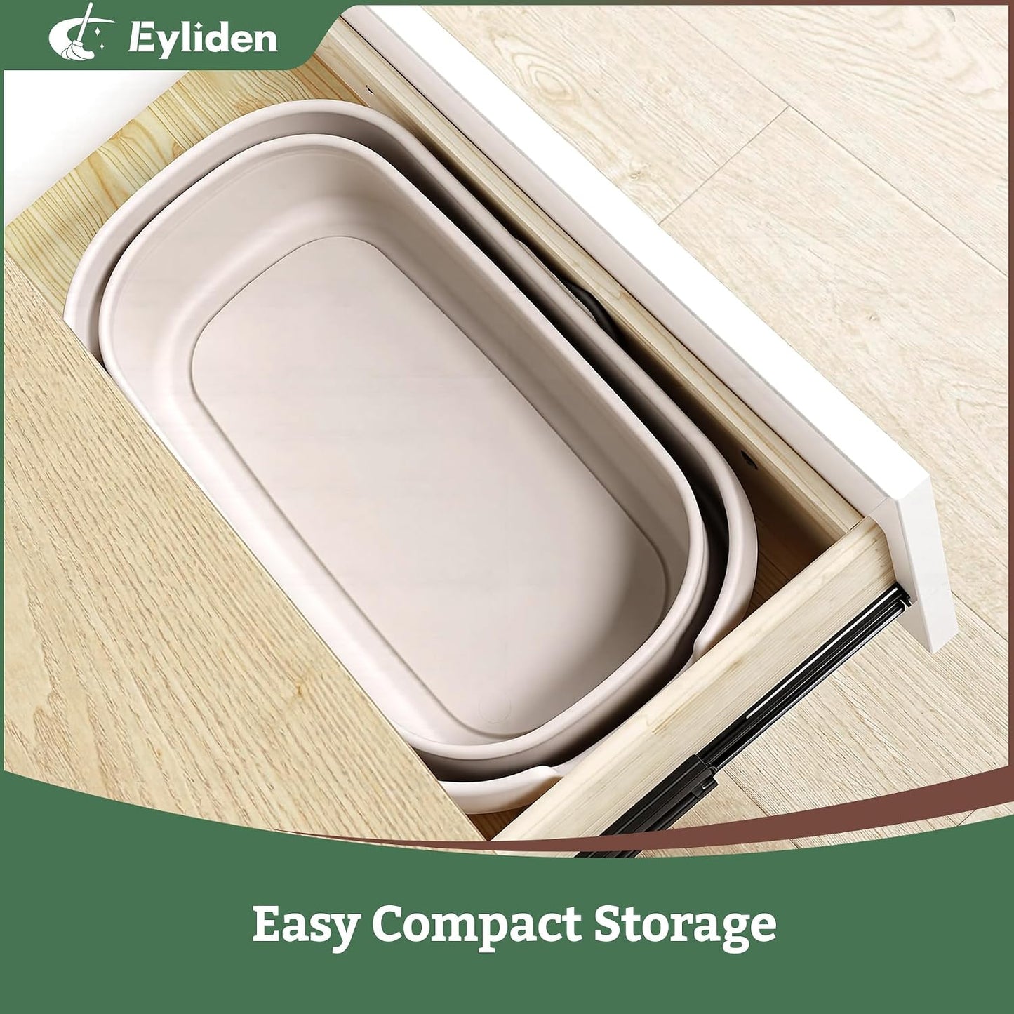 Eyliden Collapsible Bucket, for Cleaning Mop, Camping, Tailgating, 10L | Space-Saving Bucket for Camping, Fishing, Picnics, Outdoor Adventures, Cleaning Bucket for Home, Laundry, Car Cleaning